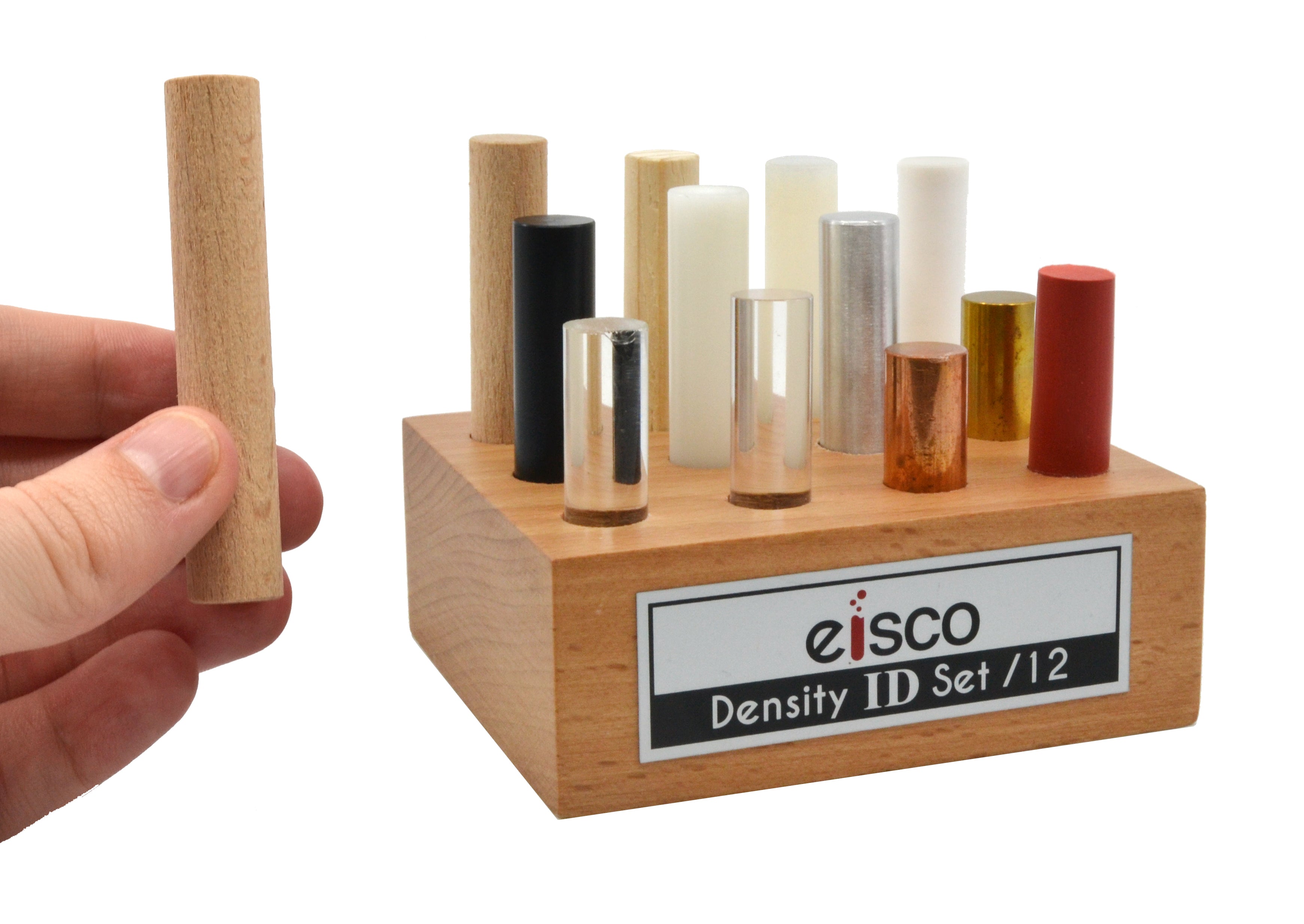 Cylindrical Density Bar Set, 12 Materials