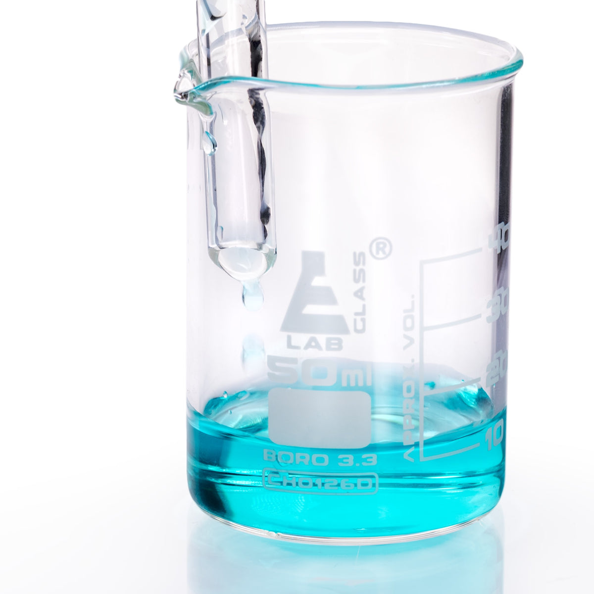 Eisco - Separating Funnel, 250ml, Pressure Equalizing, Pear Shaped - 19/26 Plastic Stopper, PTFE Key Stopcock, Borosilicate Glass