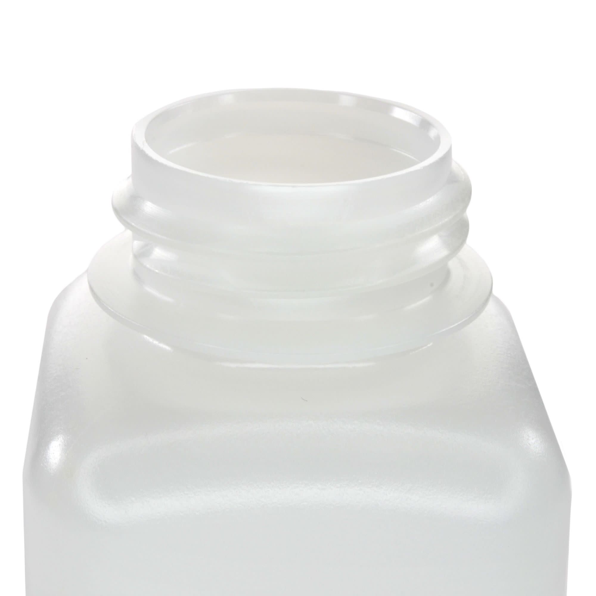 12-Pack Translucent Wide Mouth Square HDPE Reagent Bottles with PP Caps, 175mL, -100 to 120°C