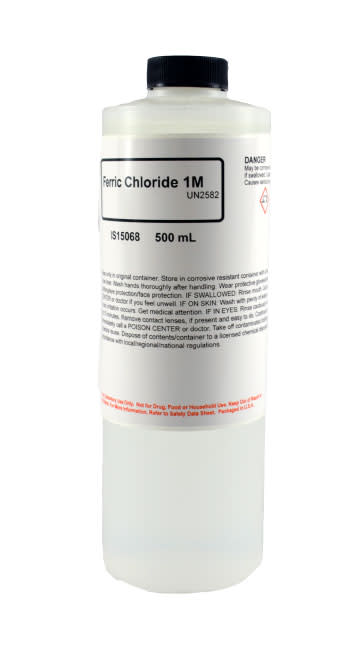 Laboratory Grade Ferric Chloride Solution, 1M, 500mL