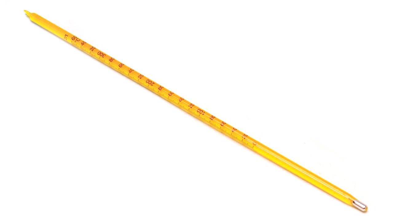 Red/Blue Spirit-Filled Thermometer, -10 to 110°C, 12"
