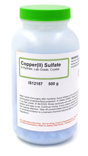 Laboratory Grade Copper (II) Sulfate Pentahydrate Crystals, 500g