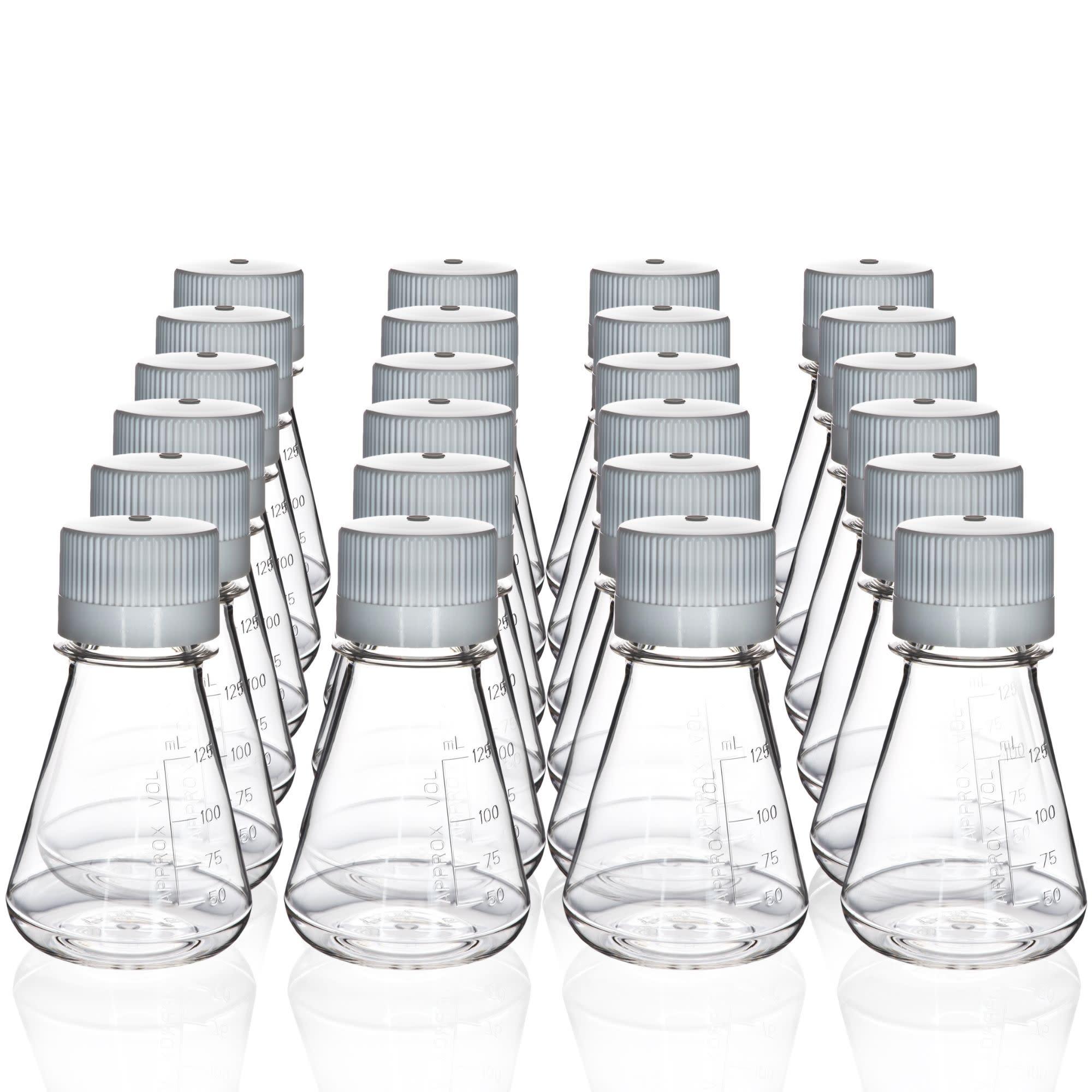 Sterile Flat Bottom PETG Erlenmeyer Flask, 125mL