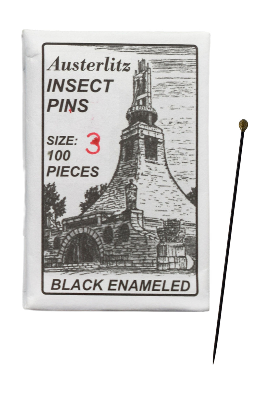100-Pack Insect Dissection Pins, Size 3