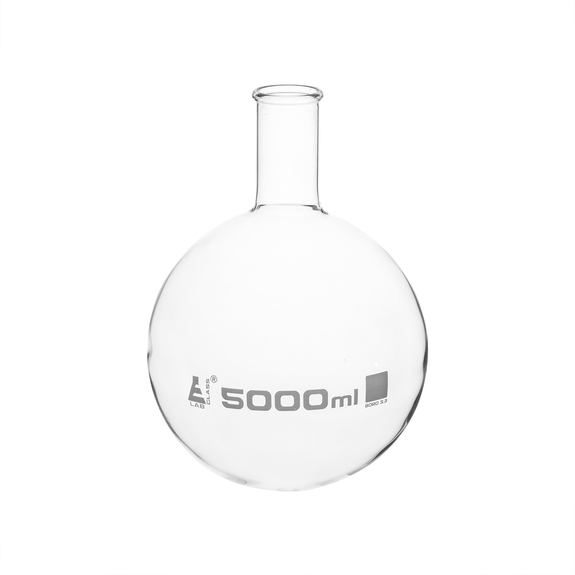 Round Bottom Narrow Neck Florence Borosilicate Glass Boiling Flask with Beaded Rim