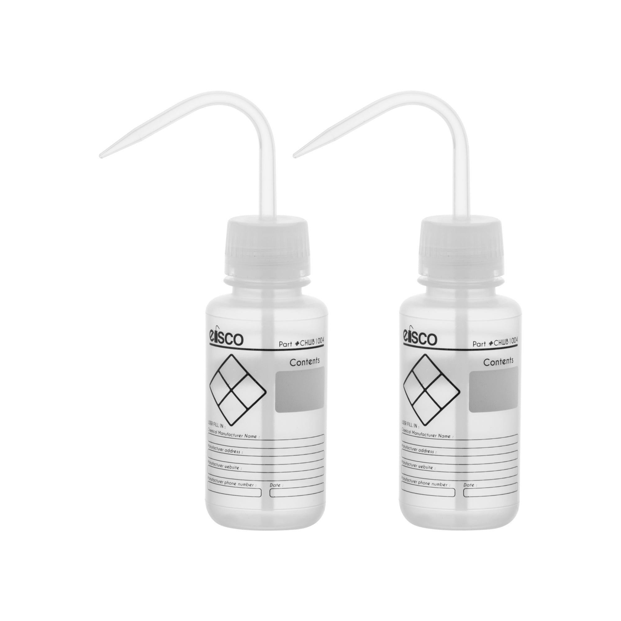 LDPE Wash Bottle with Blank Write-On Labels, 250mL