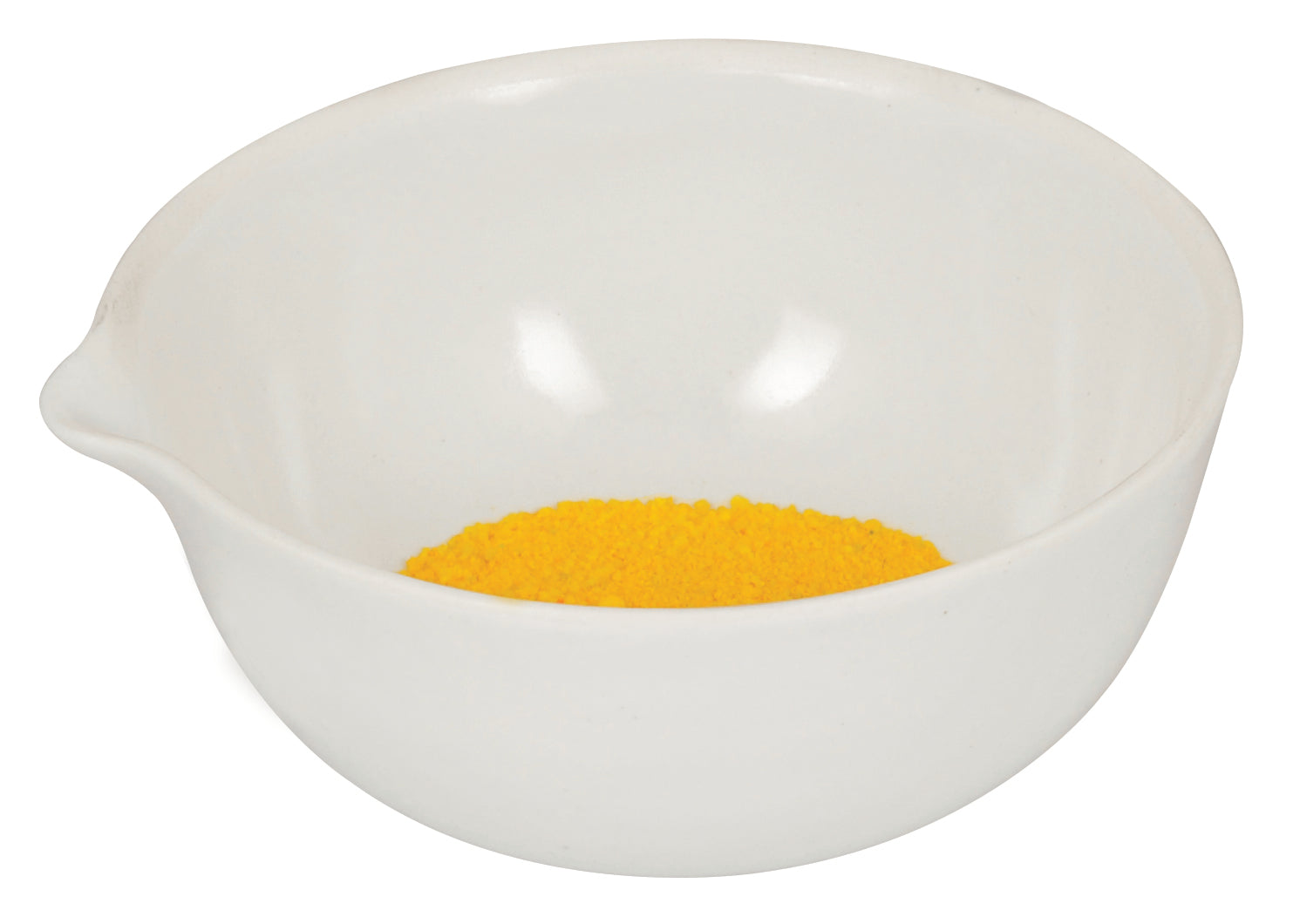 Porcelain Evaporating Dish with Spout, Round