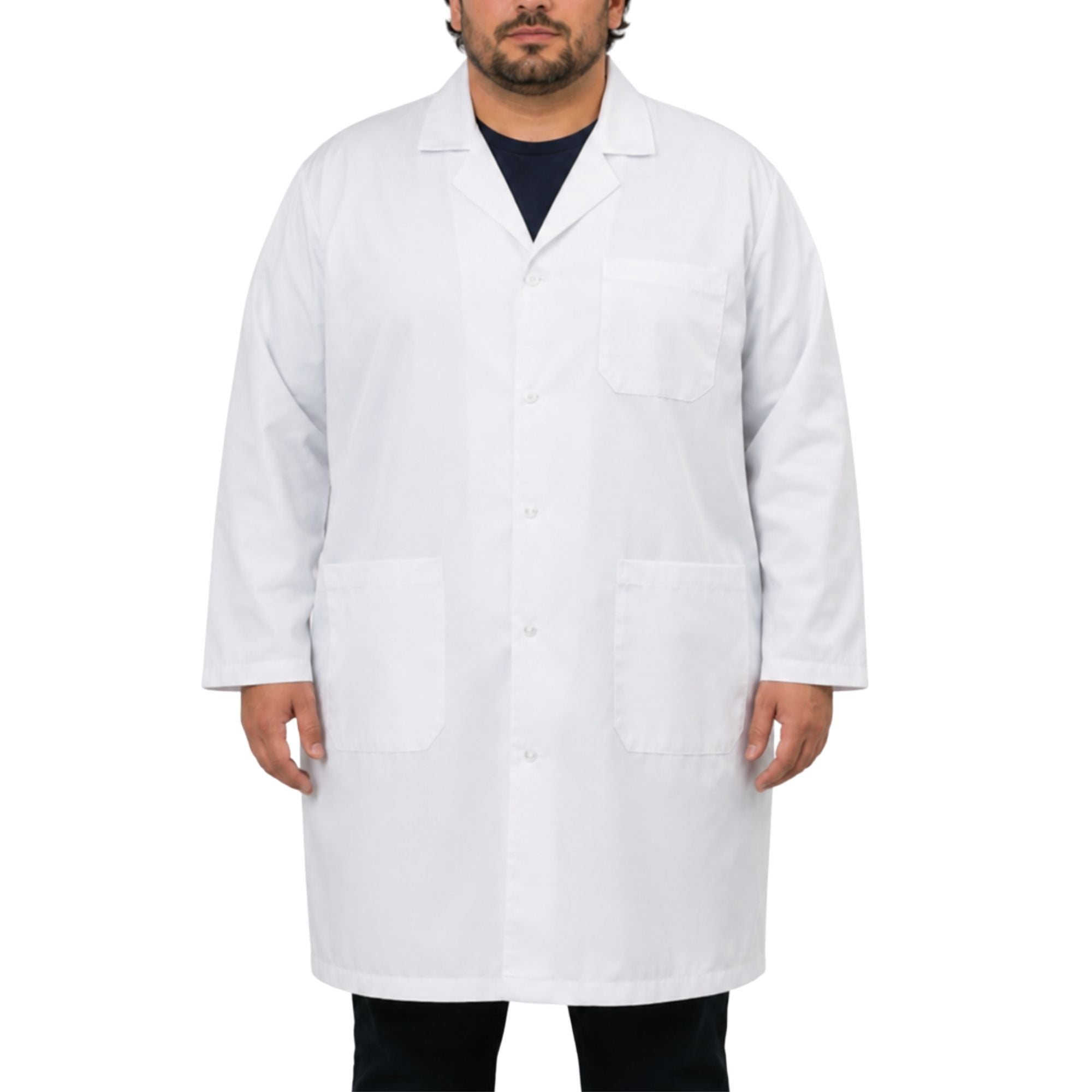 Poly-Cotton Blend Lab Coat with Snap Front
