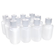 12-Pack Translucent Narrow Mouth LDPE Reagent Bottles with PP Caps, 60mL, -100 to 80°C