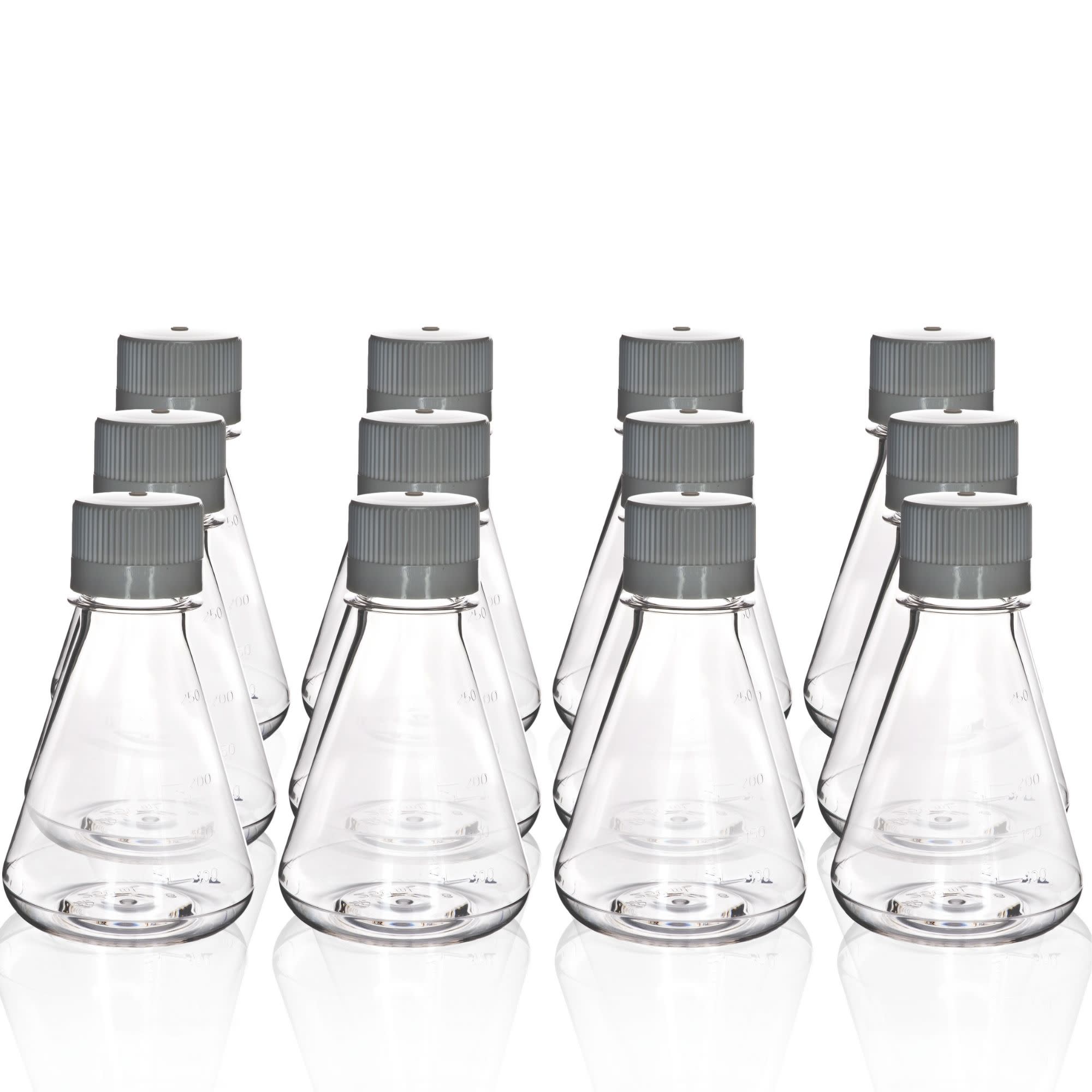 Sterile Flat Bottom PETG Erlenmeyer Flask, 12-Pack