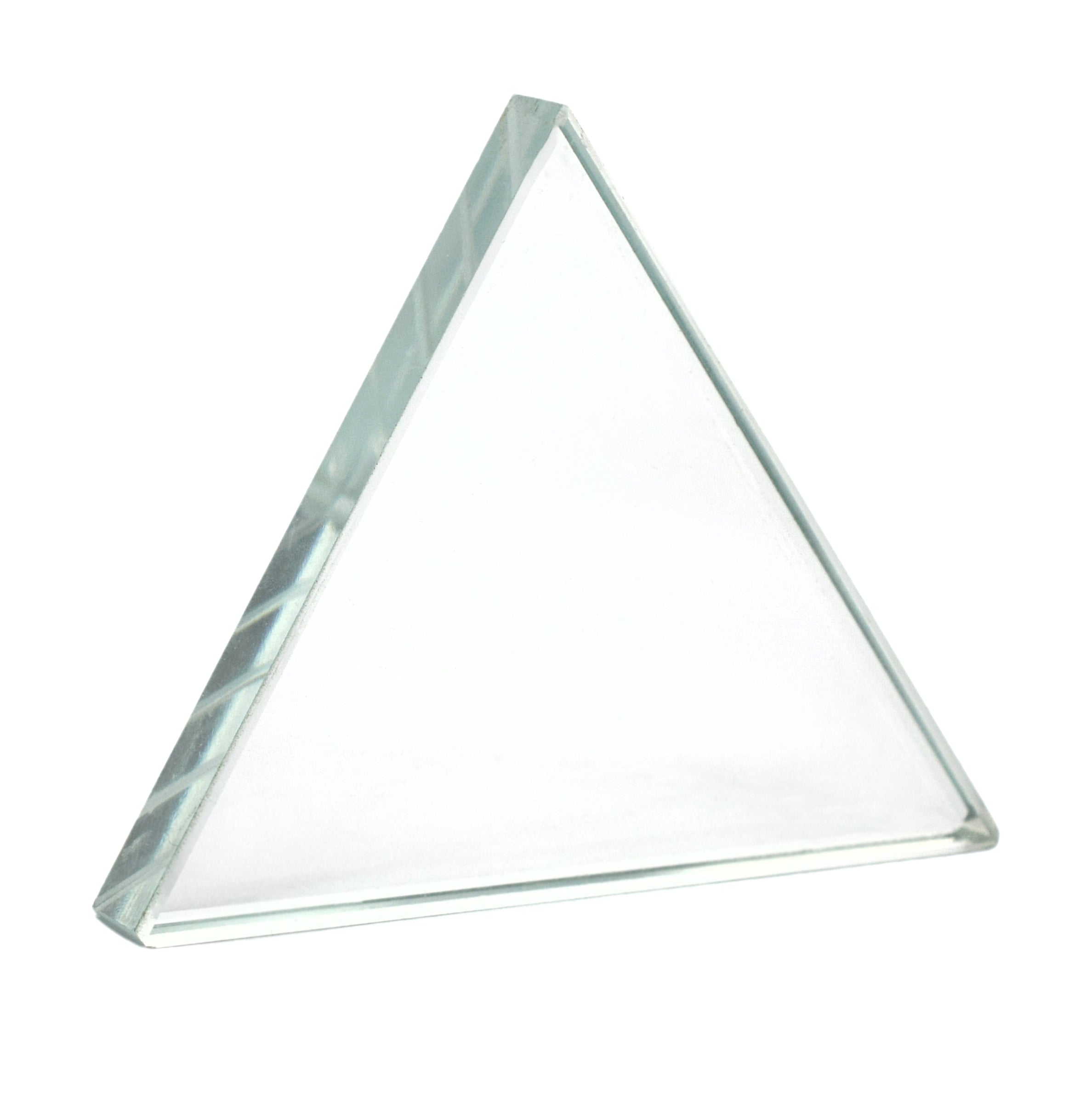 Triangular Equilateral Flint Glass Refraction Prism, 75mm, 9mm Thick