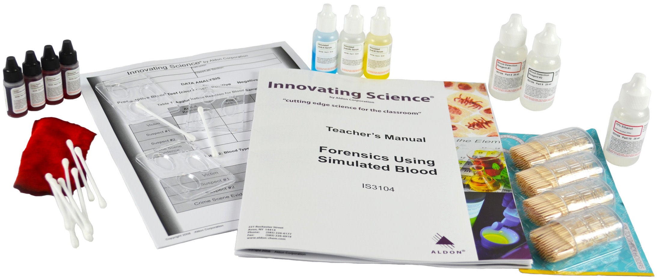 Forensics Using Simulated Blood Typing and Crime Scene Investigation Kit
