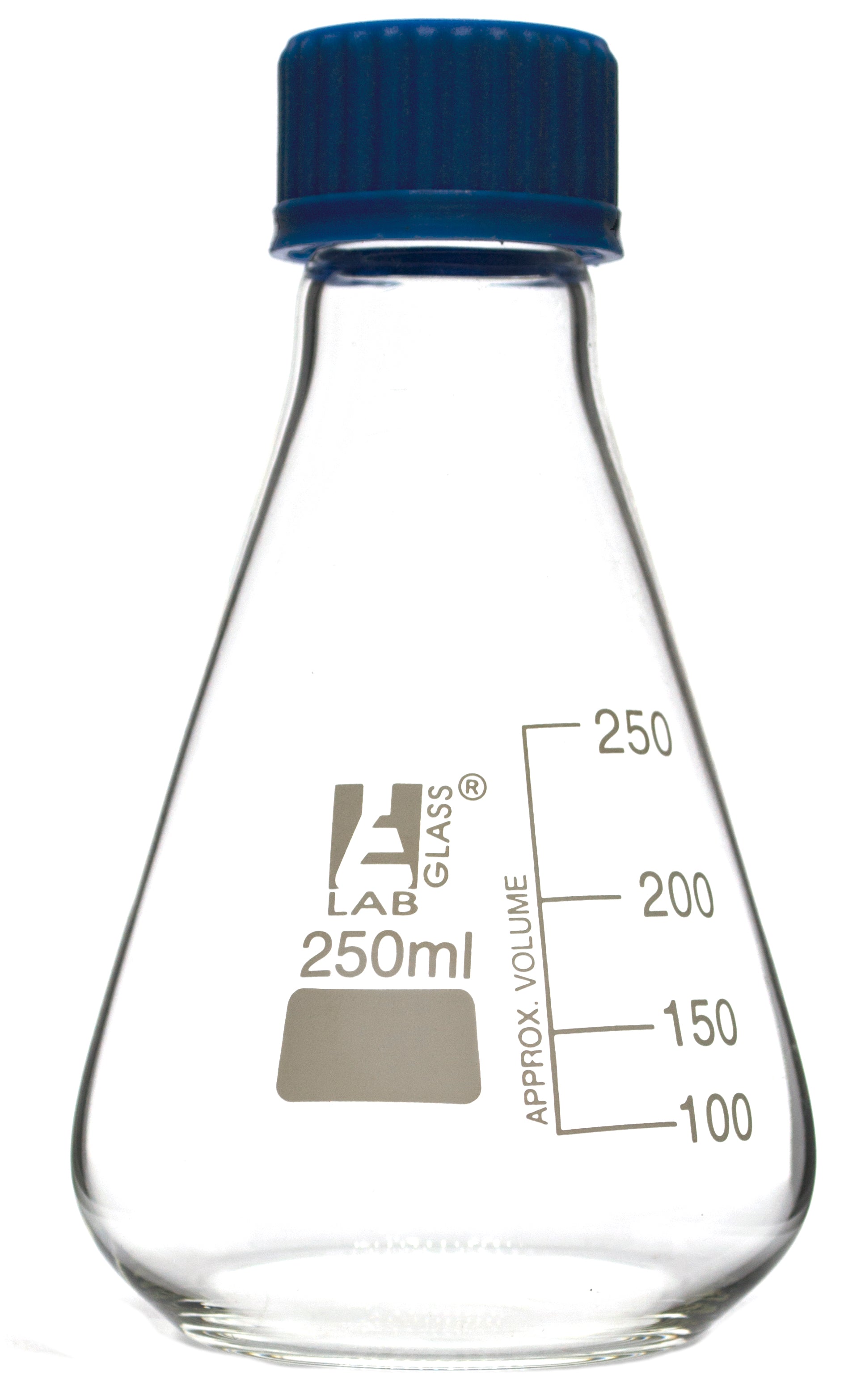 Conical Borosilicate Glass Erlenmeyer Flask with Screw Cap