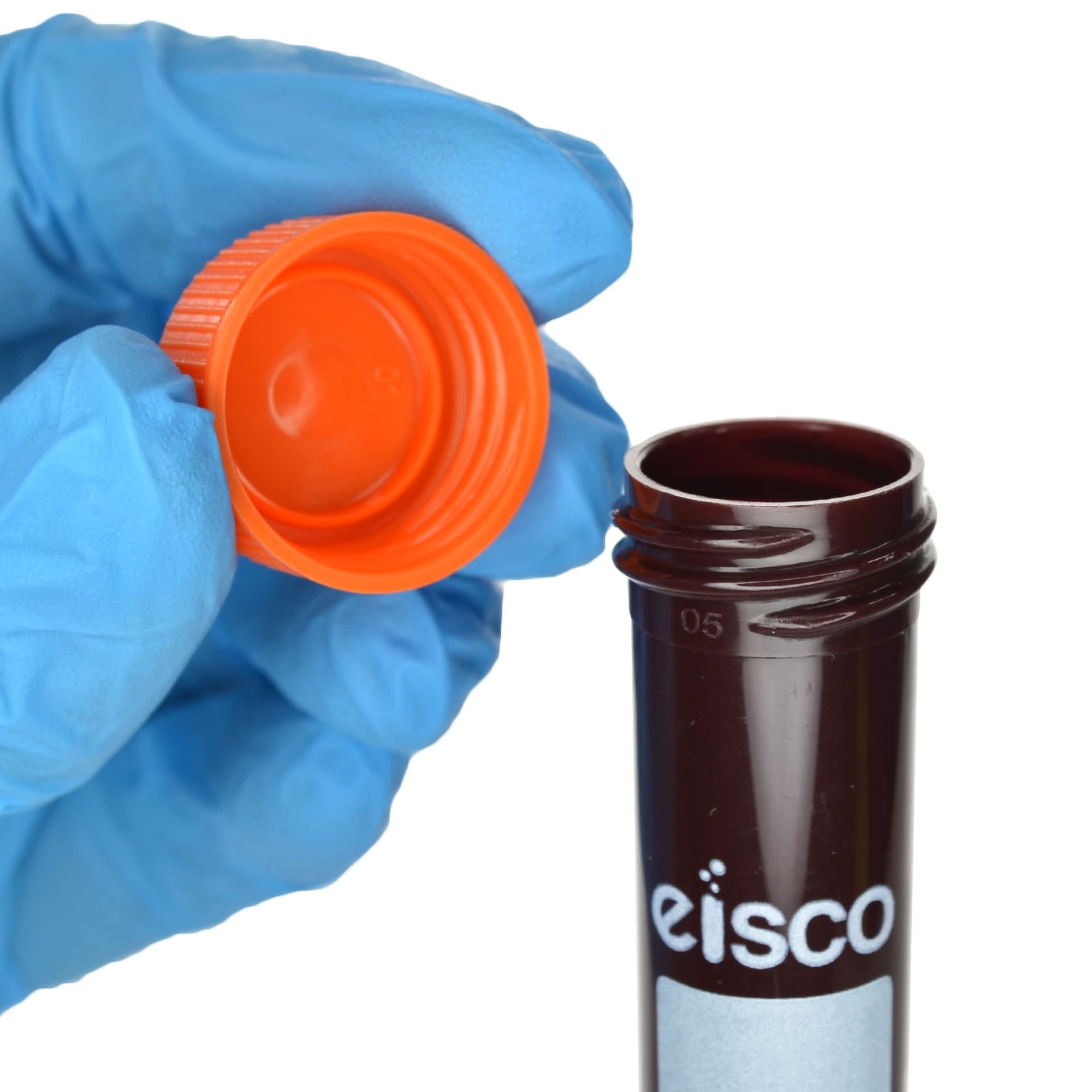 25-Pack Non-Sterile Amber Polypropylene Centrifuge Tubes with Flat Cap, 15mL