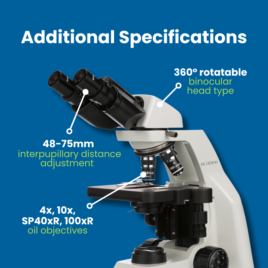 Accu-Scope Binocular Compound Microscope, EXC-120, 40-1000X