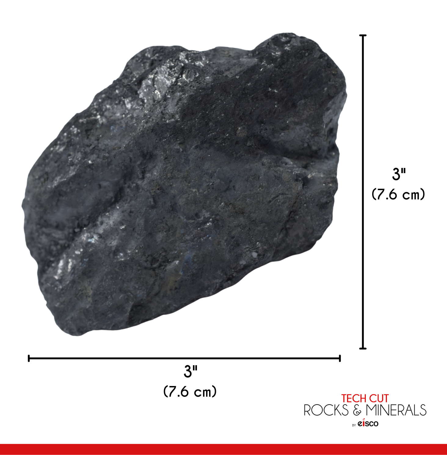 Raw Anthracite Coal Metamorphic Rock Hand Sample, Approx 3 inch