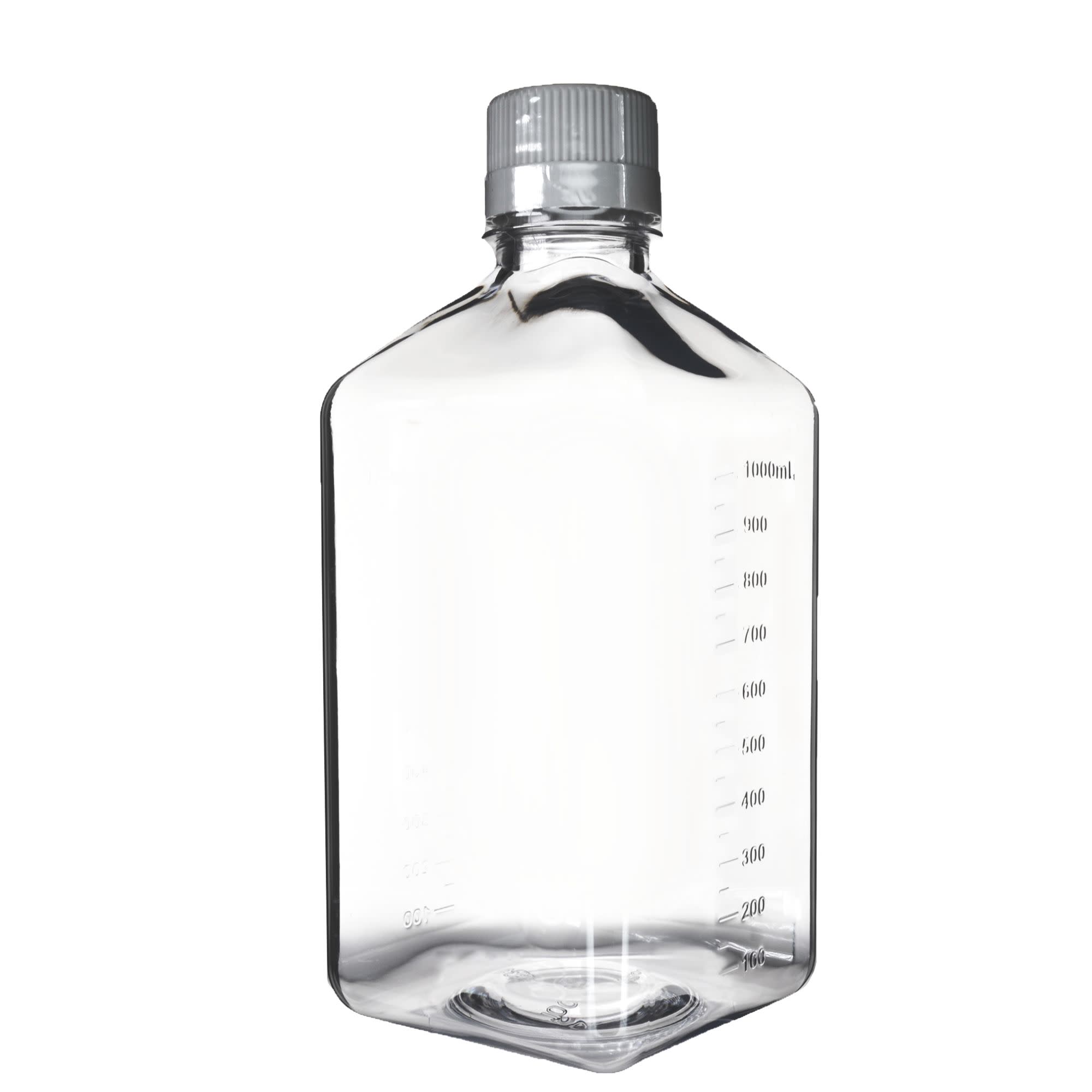 12-Pack Non-Sterile PET Media Bottles with HDPE Caps, 1L