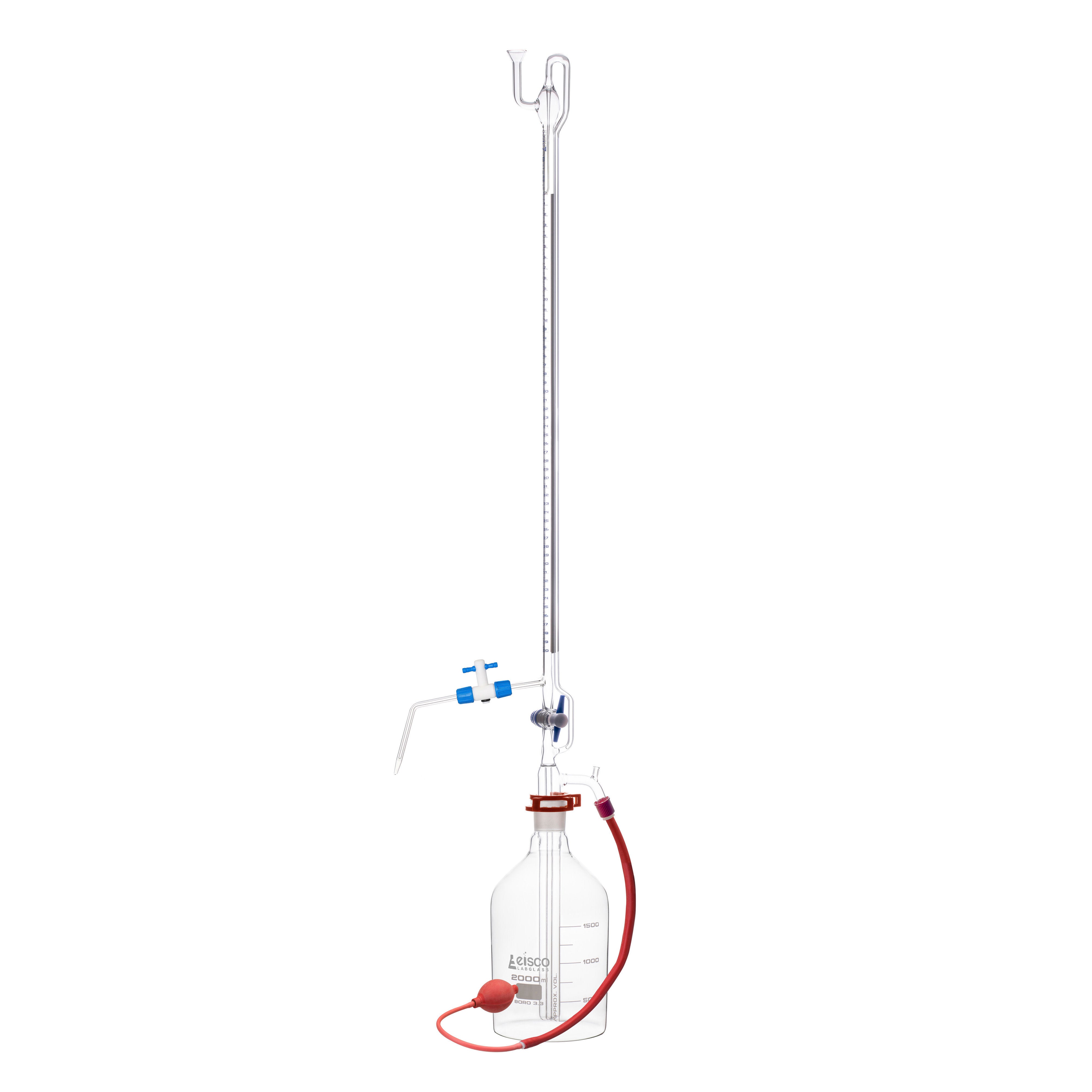 Class A Automatic Zero Schellbach Burette with 2000mL Reservoir, 50mL, 34/35 Joint, Borosilicate Glass