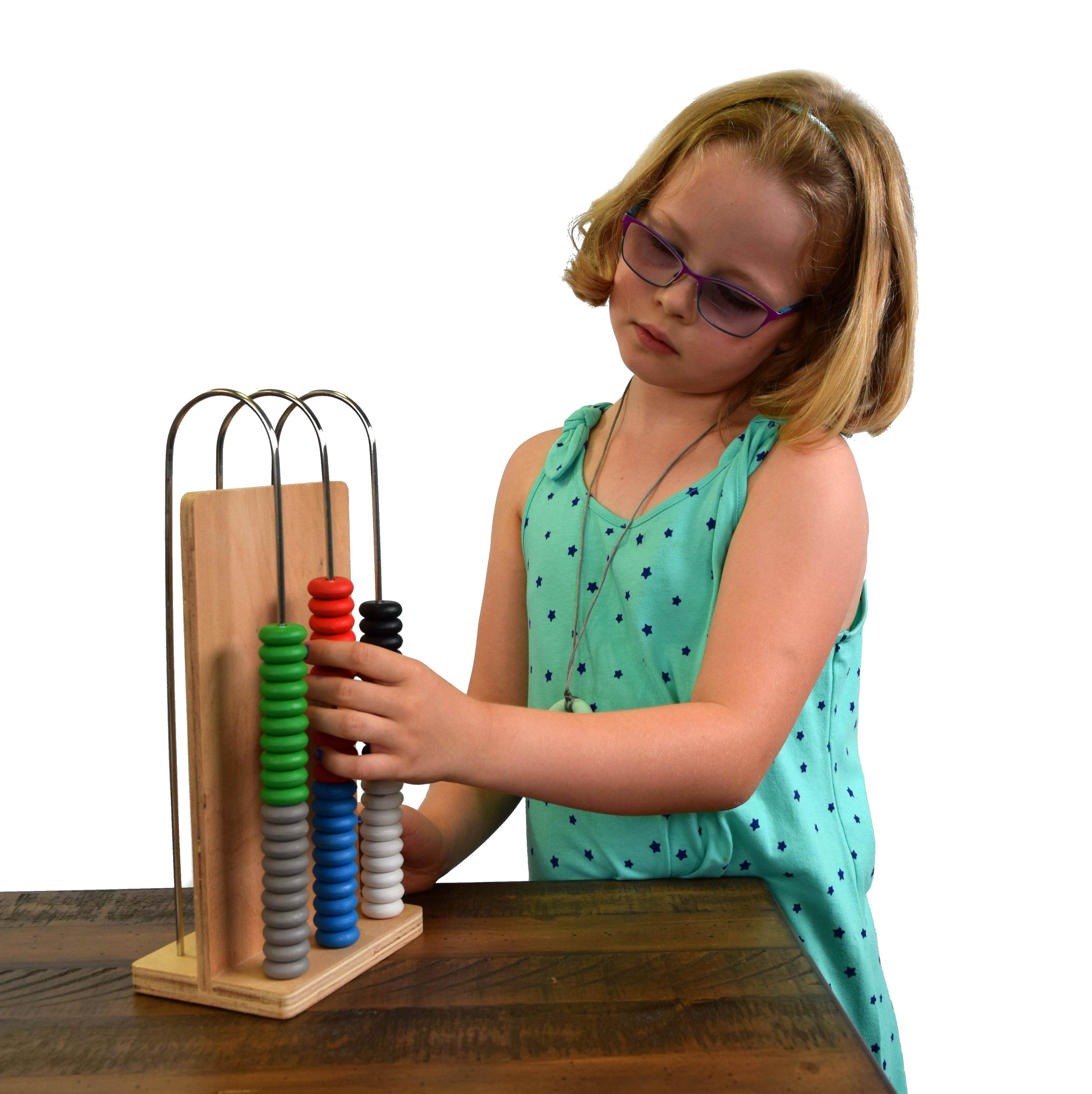 Wooden Frame Abacus, 3 U-Shaped Steel Wires