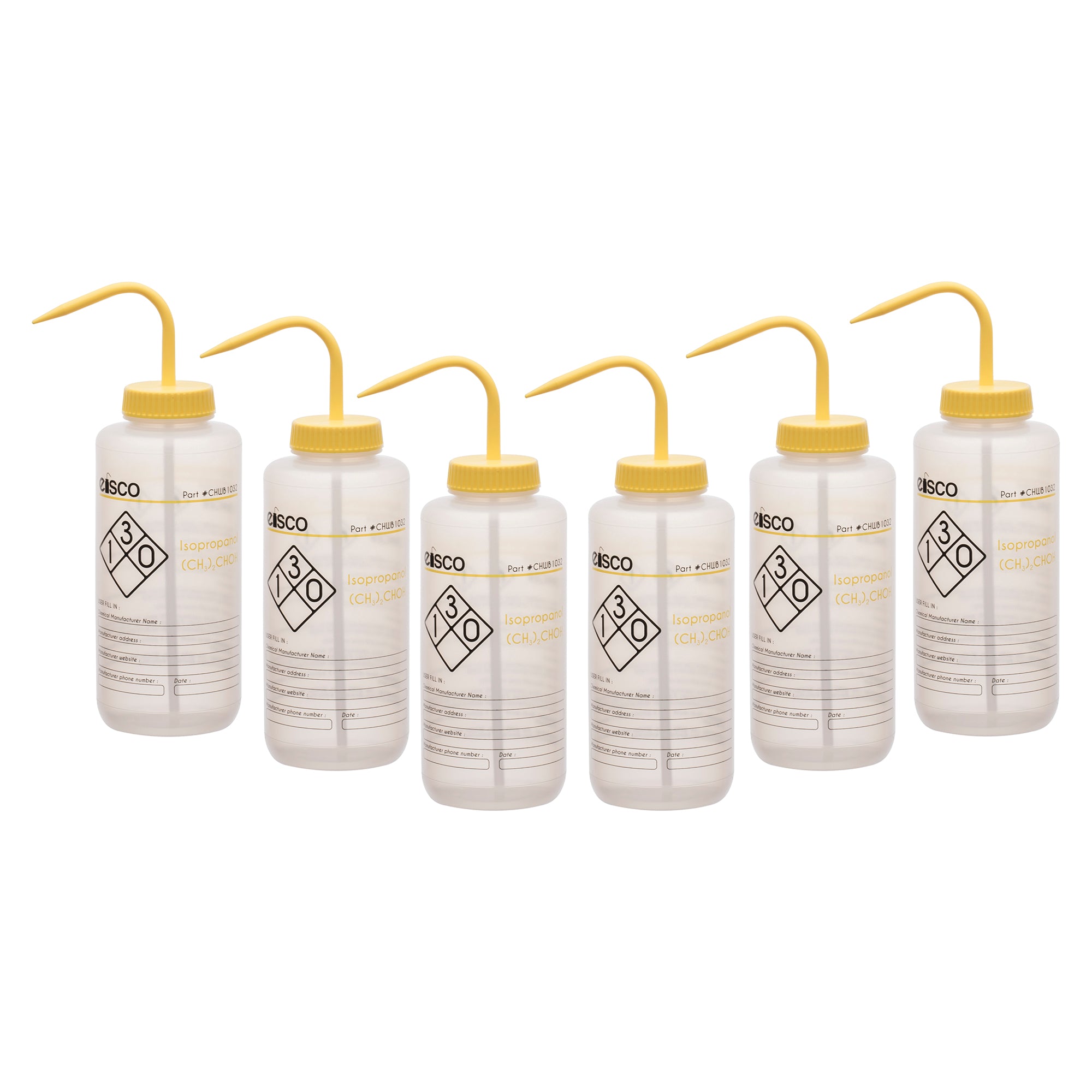 Isopropanol Wash Bottle, LDPE, 2-Color Label, 1000mL