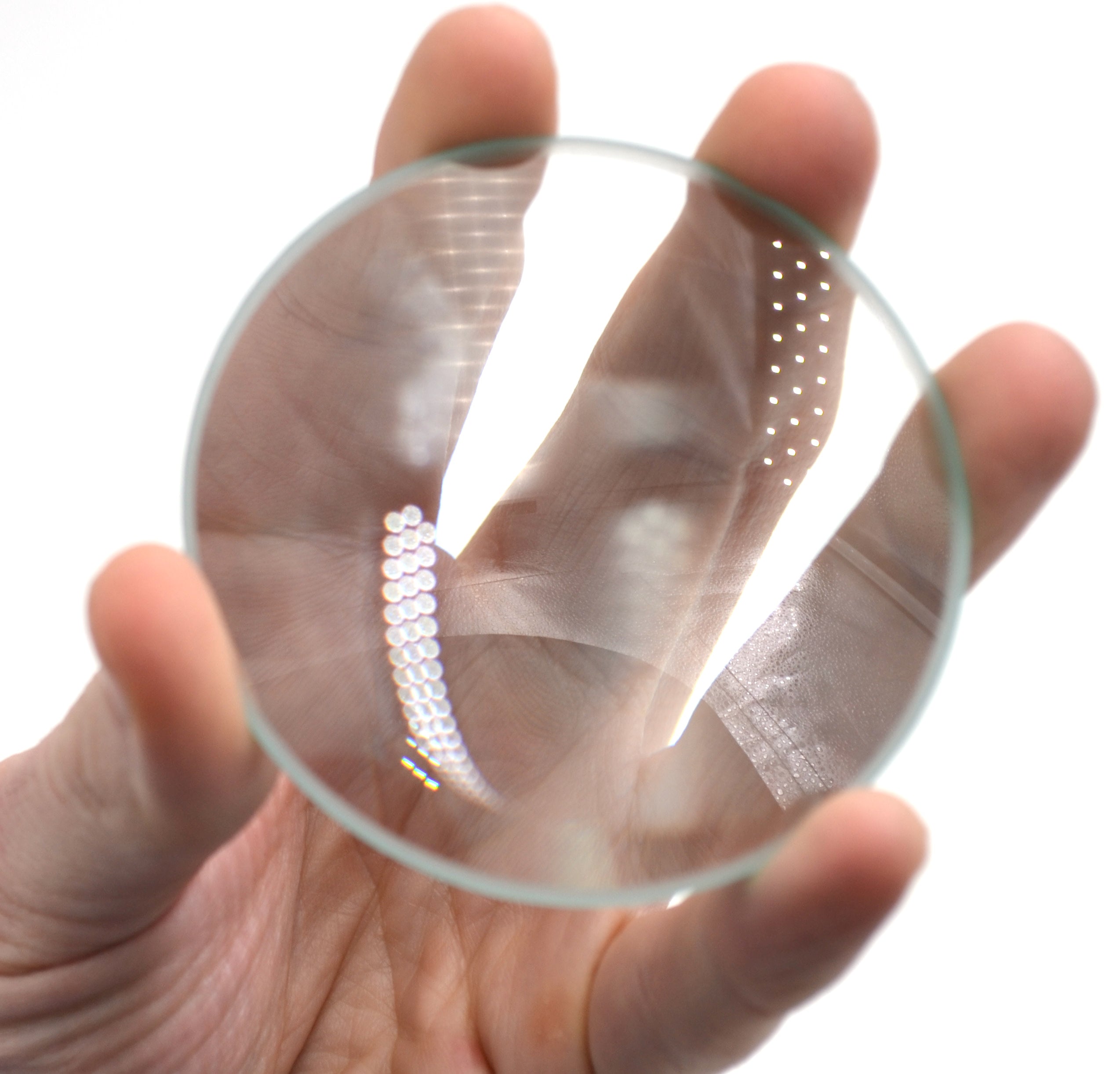 Optically Worked Double Convex Glass Lens, 75mm Diameter, 150mm Focal Length