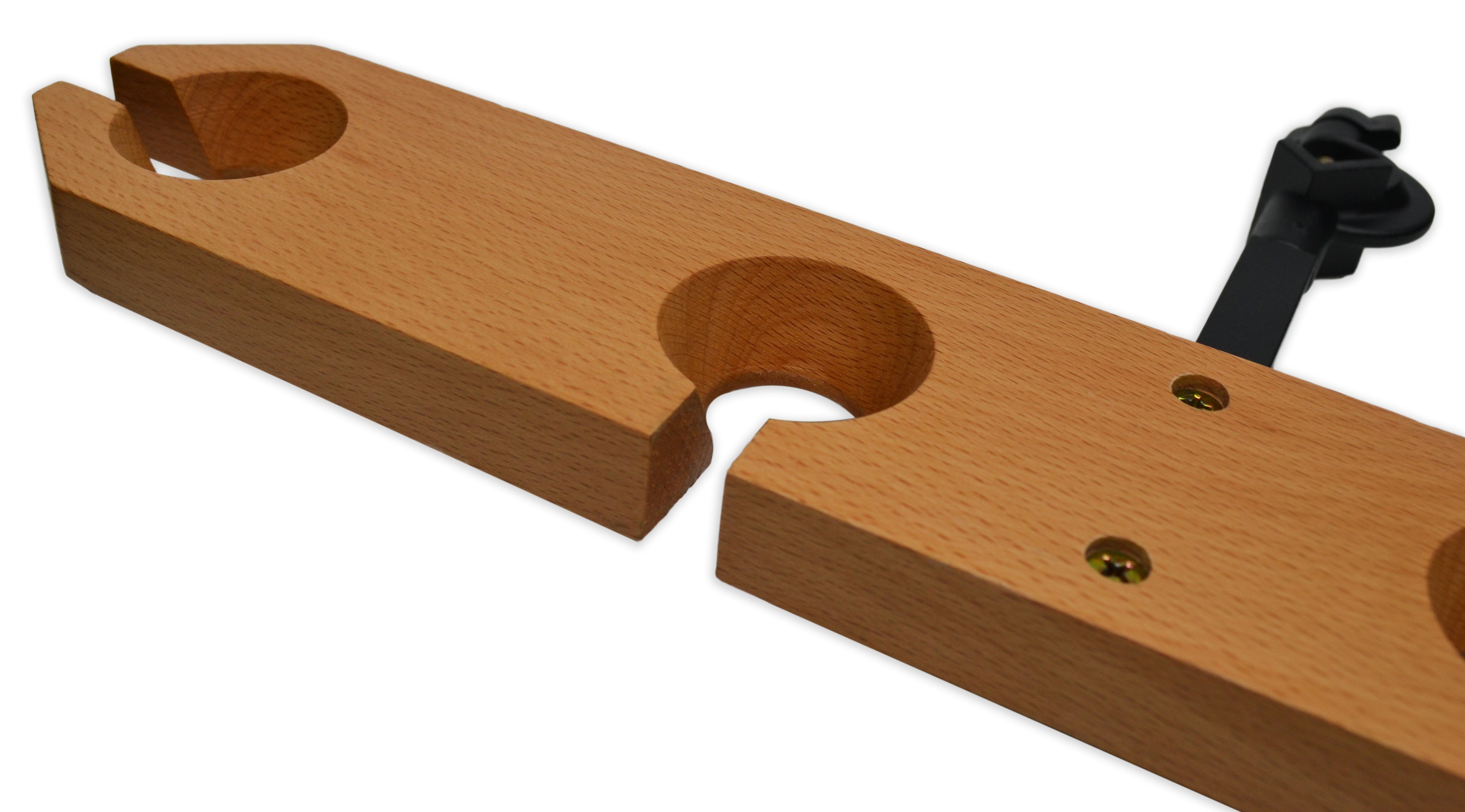 Hardwood Funnel Stand with Iron Clamp and 4 Slots, up to 16mm Stems
