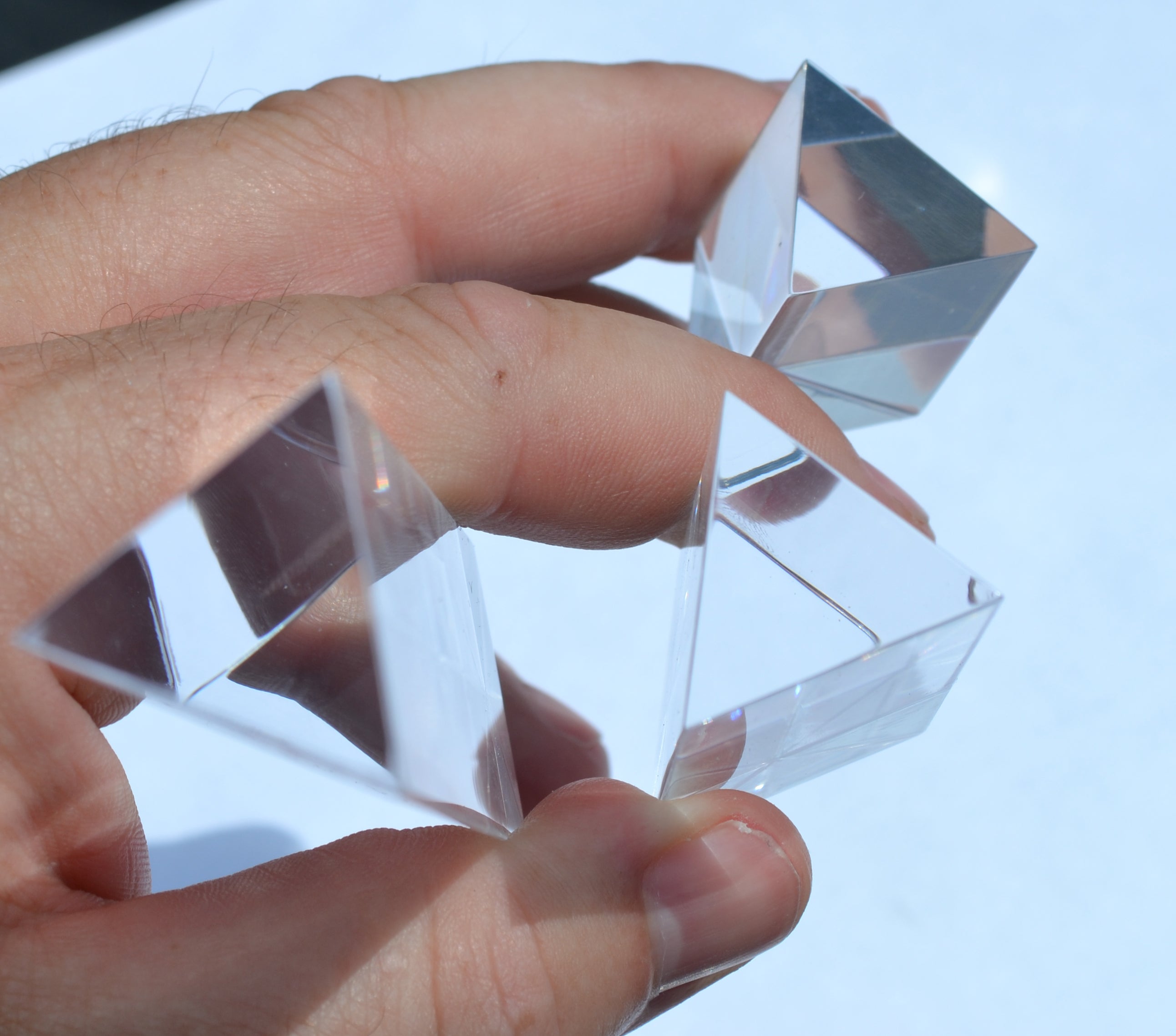 18-Piece Equilateral Acrylic Prism Classroom Set (1", 2", 4" Lengths)