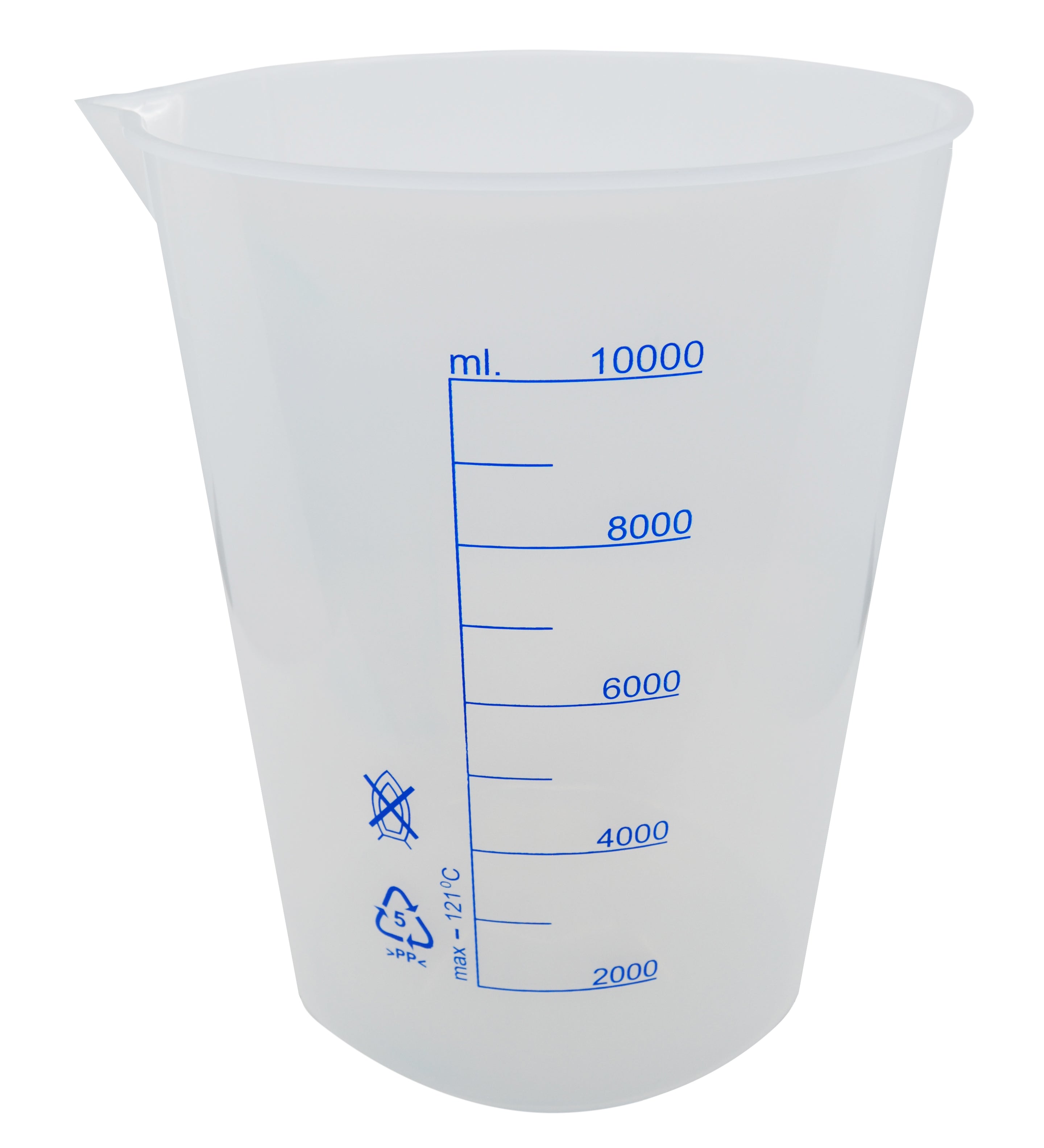 Premium Polypropylene Beaker, Blue Screen Printed