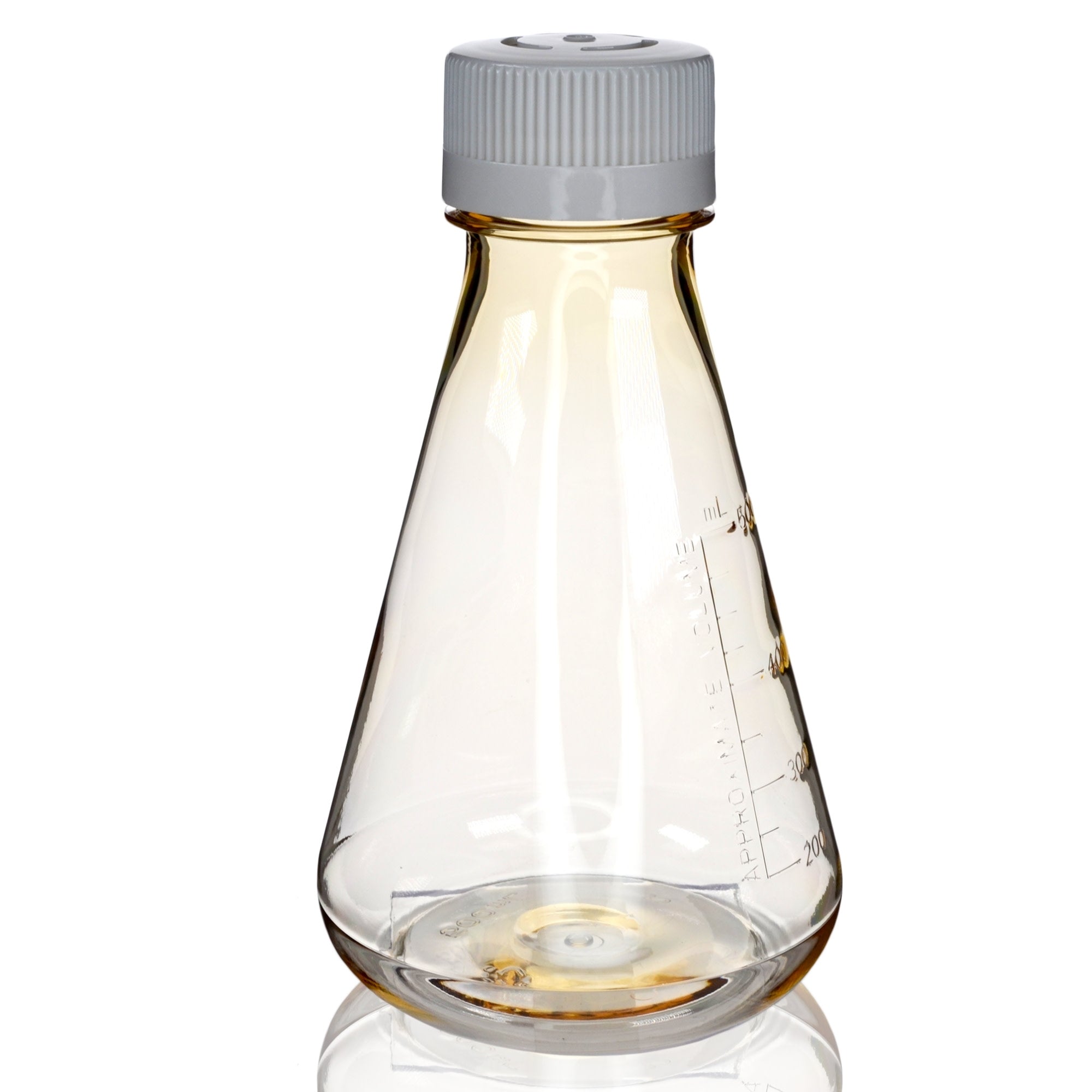 Sterile Vented Flat-Bottom Polycarbonate Erlenmeyer Flask, USP Class VI, 500mL