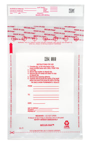 Tamper-Evident Deposit Bags with Barcode, 7 x 10", 100-Pack