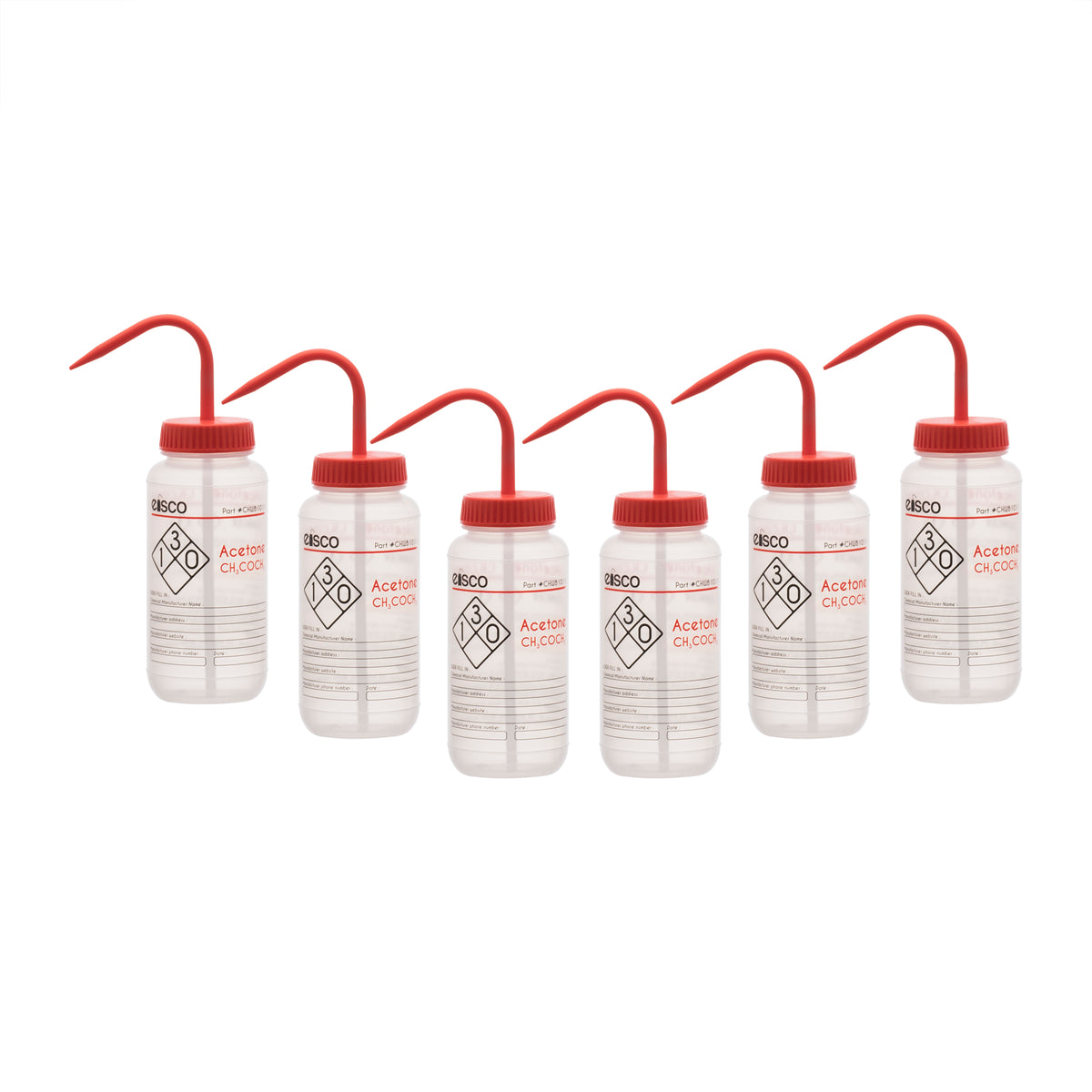 Acetone Lab Color Tube Acetone Wash Bottle, LDPE, 2-Color Label, 500mL – The Lab Stockroom