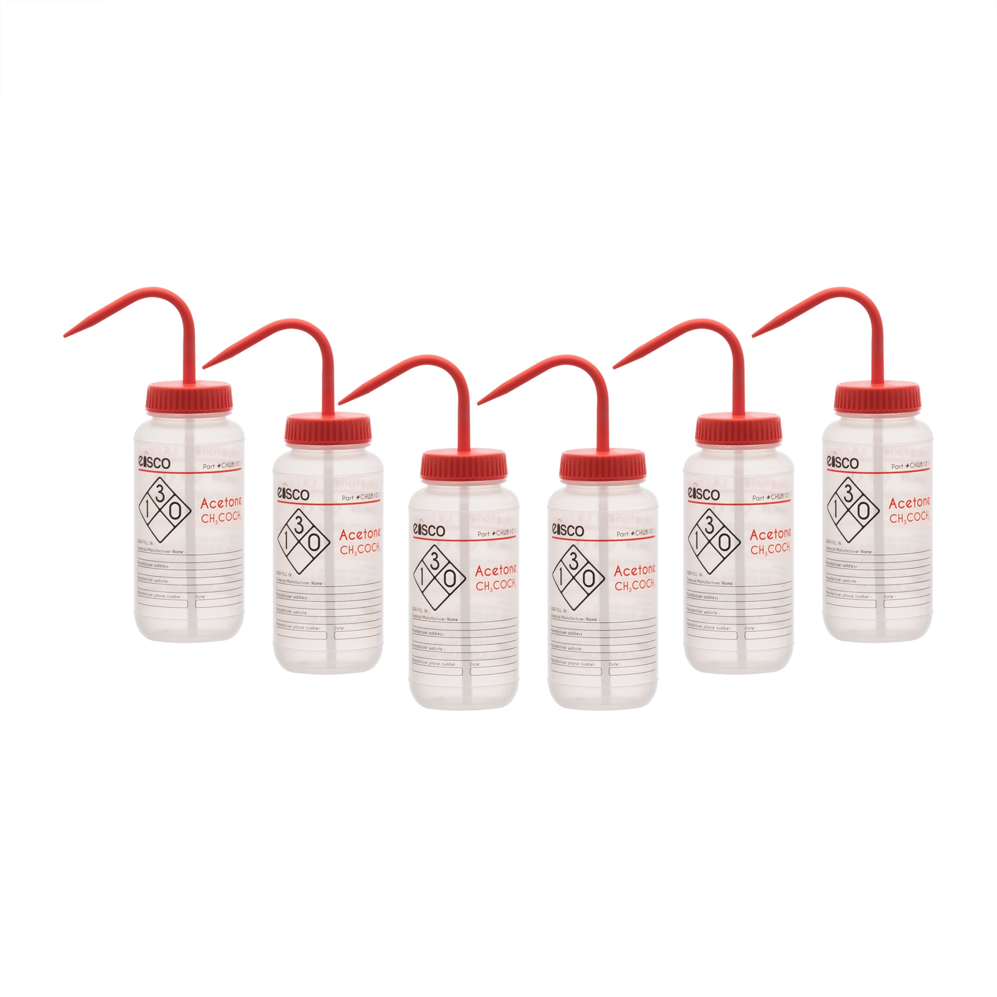 Acetone Wash Bottle, LDPE, 2-Color Label, 500mL