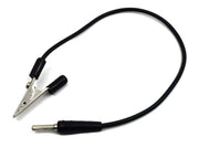 12" Connecting Lead with Alligator Clip and 4mm Plug, Black