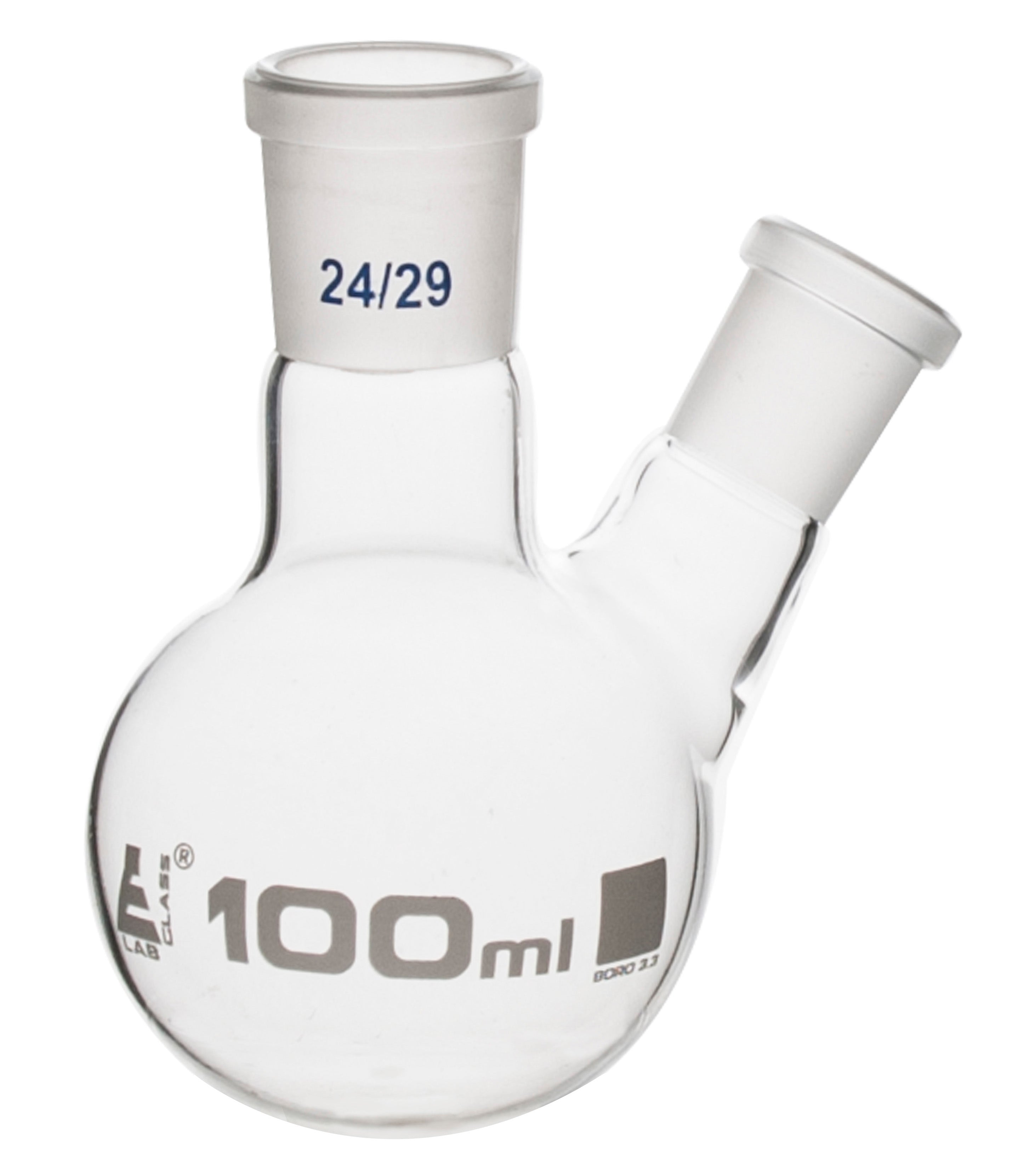 Round Bottom Oblique Neck Borosilicate Glass Distillation Flask