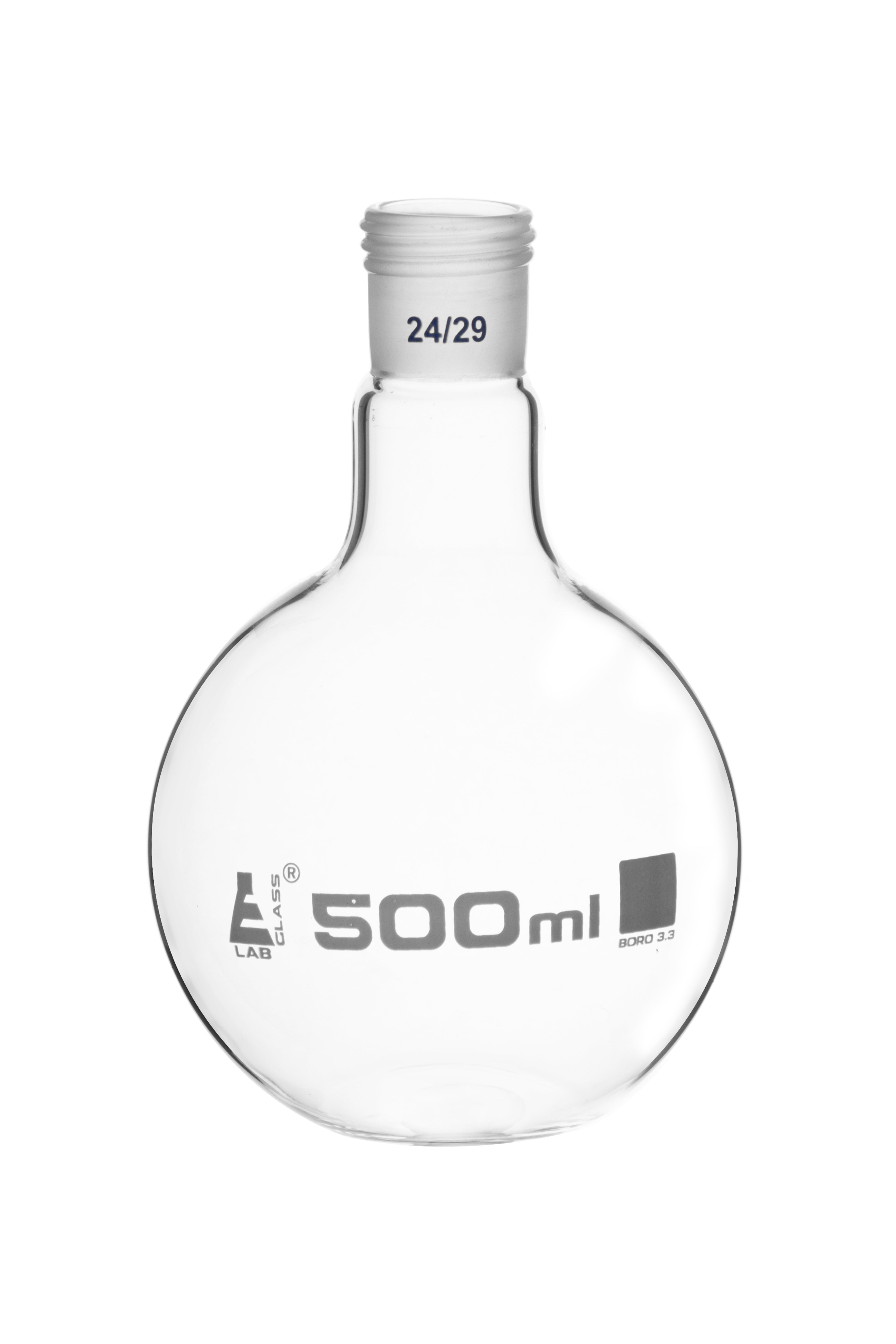 Flat Bottom Borosilicate Glass Boiling Flask with Threaded Joint