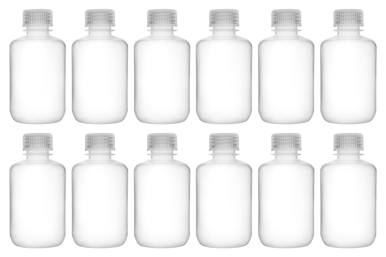 Translucent Narrow Mouth Polypropylene Reagent Bottle with Screw Cap, 12-Pack
