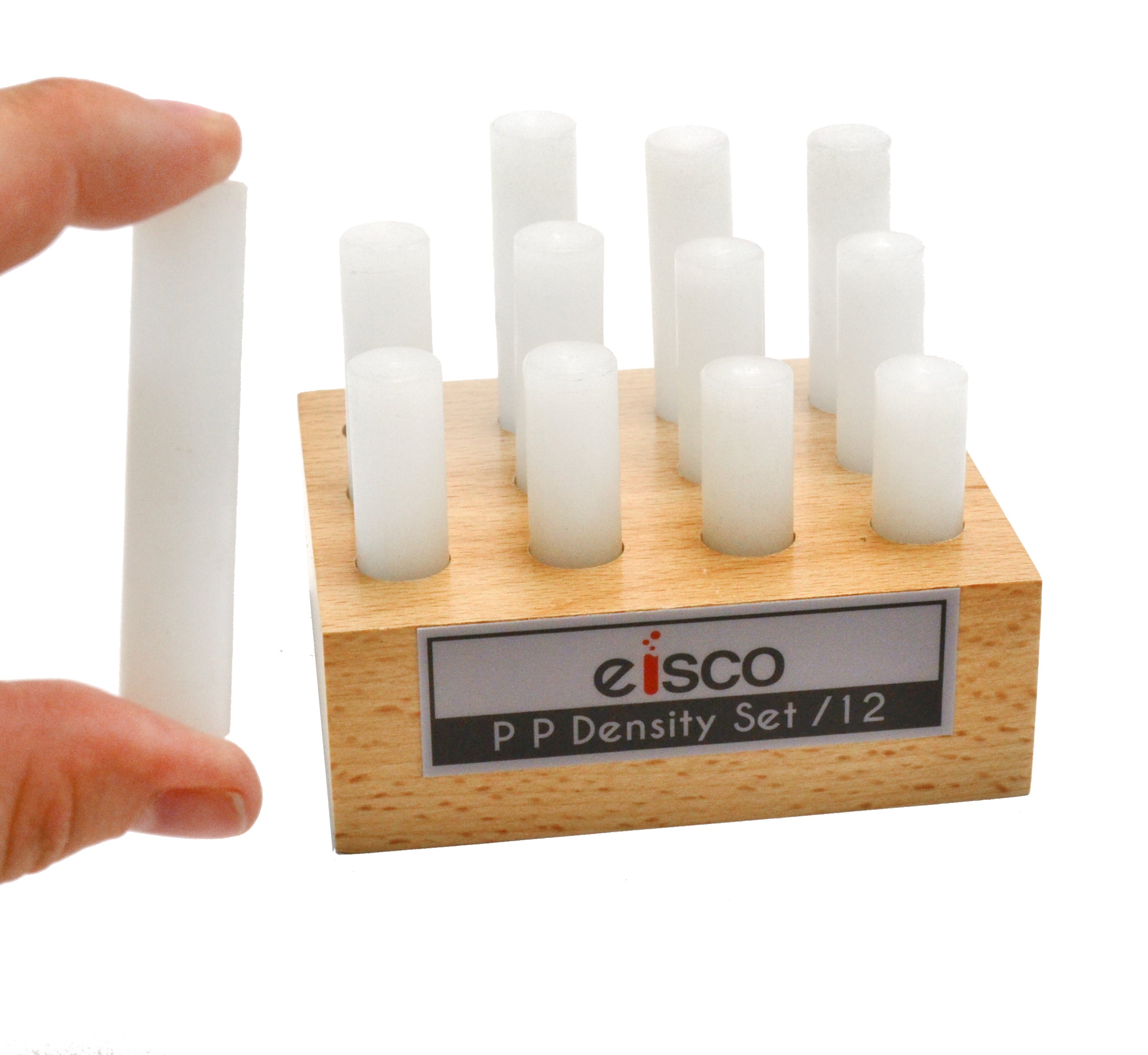 12-Piece Polypropylene Density Cylindrical Bars Set with Wooden Storage