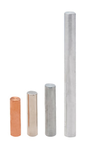 4-Metal Equal Mass Cylinders Set (Copper, Iron, Aluminum, Zinc)