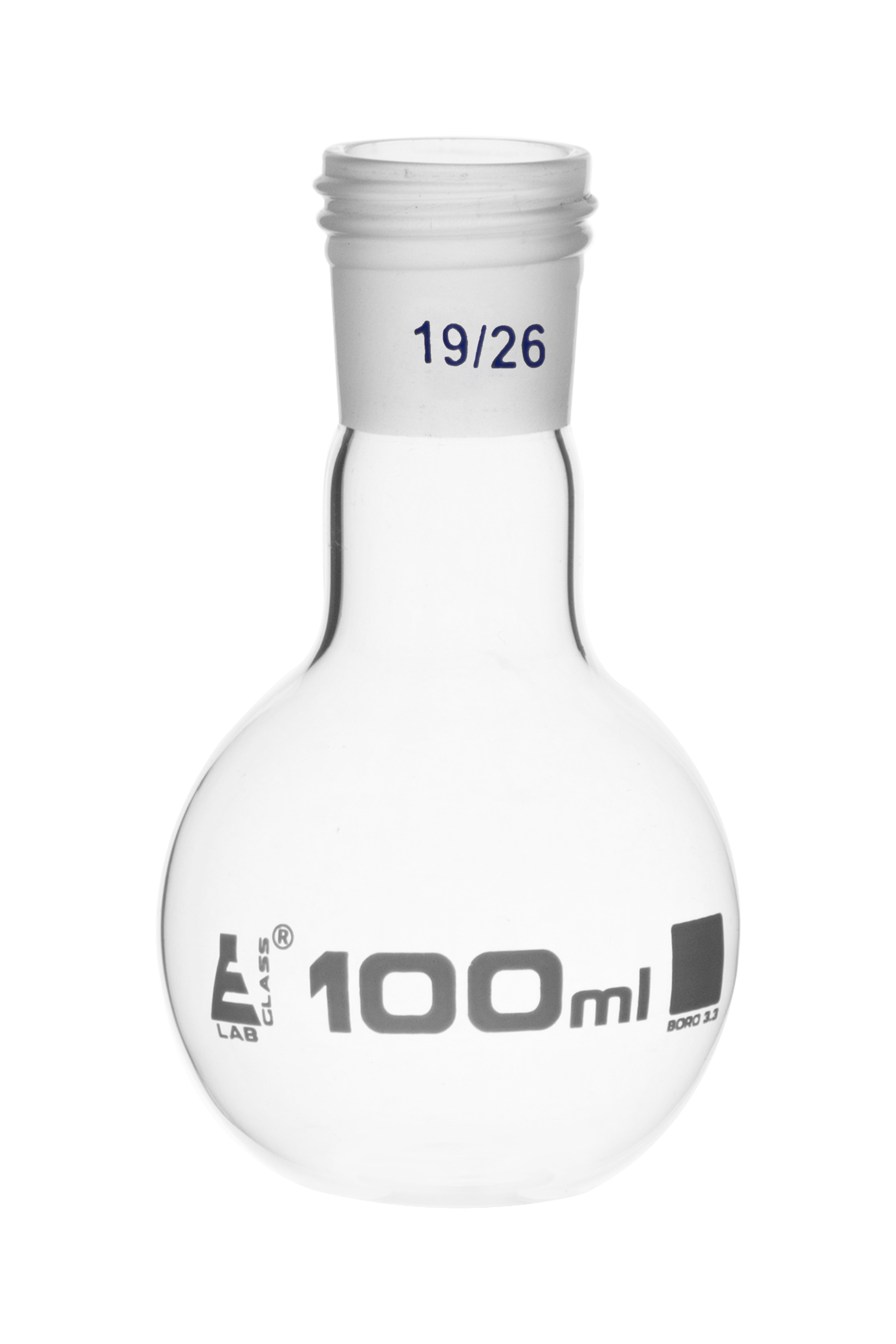 Flat Bottom Borosilicate Glass Boiling Flask with Threaded Joint