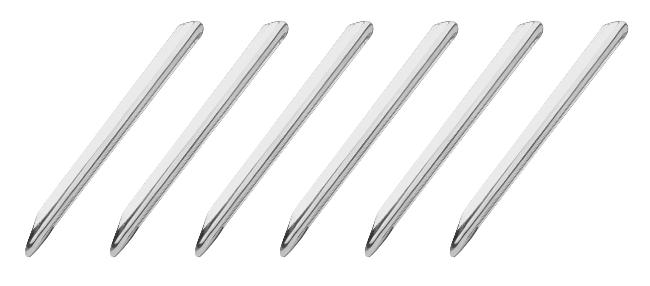 6PK Spatula Scoops, 6.3 Inch - Rounded / Pointed End - Stainless Steel