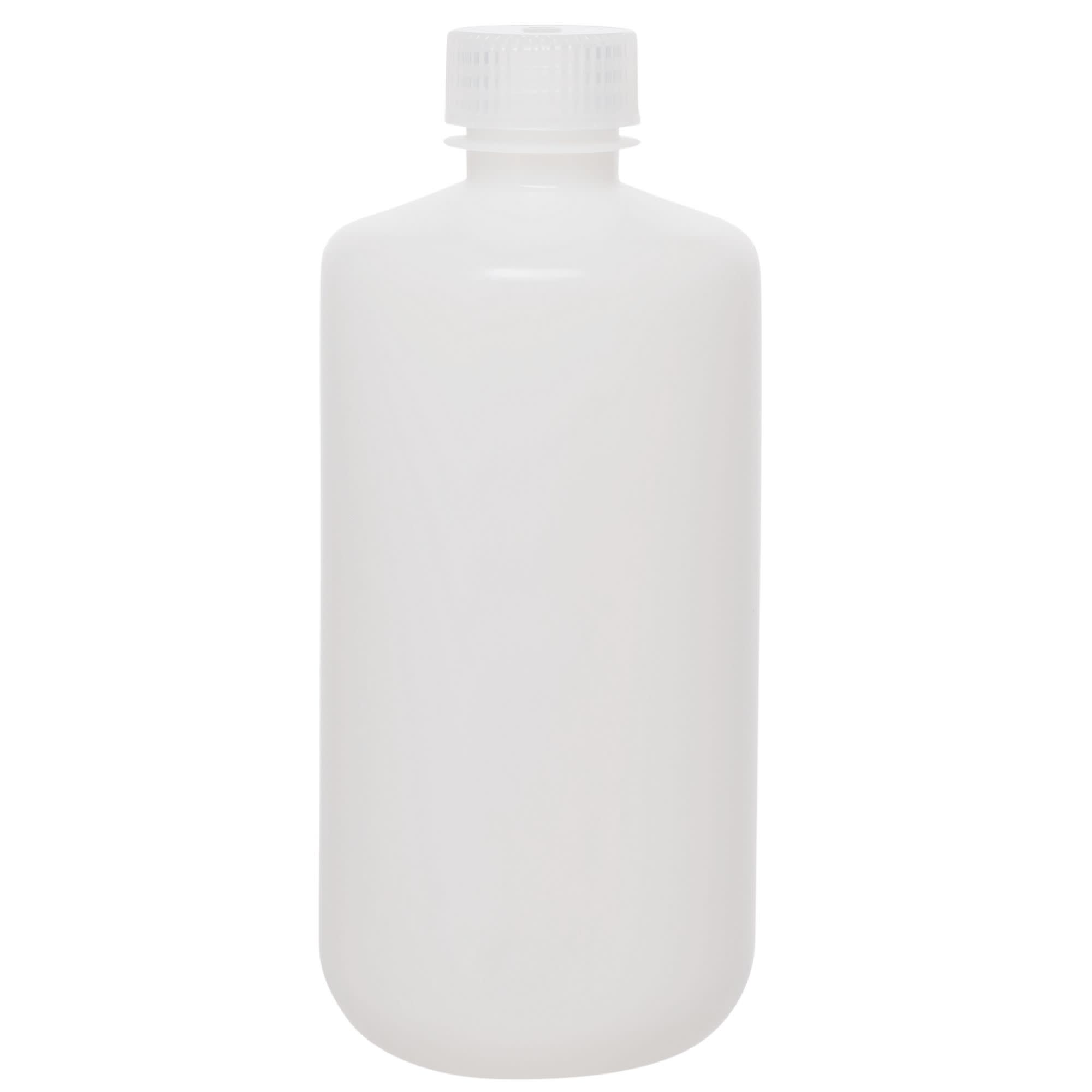 12-Pack Translucent Narrow Mouth HDPE Reagent Bottles with PP Caps, 500mL, -100 to 120°C
