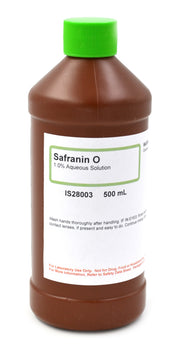 1% Aqueous Safranin O Staining Solution, 500mL