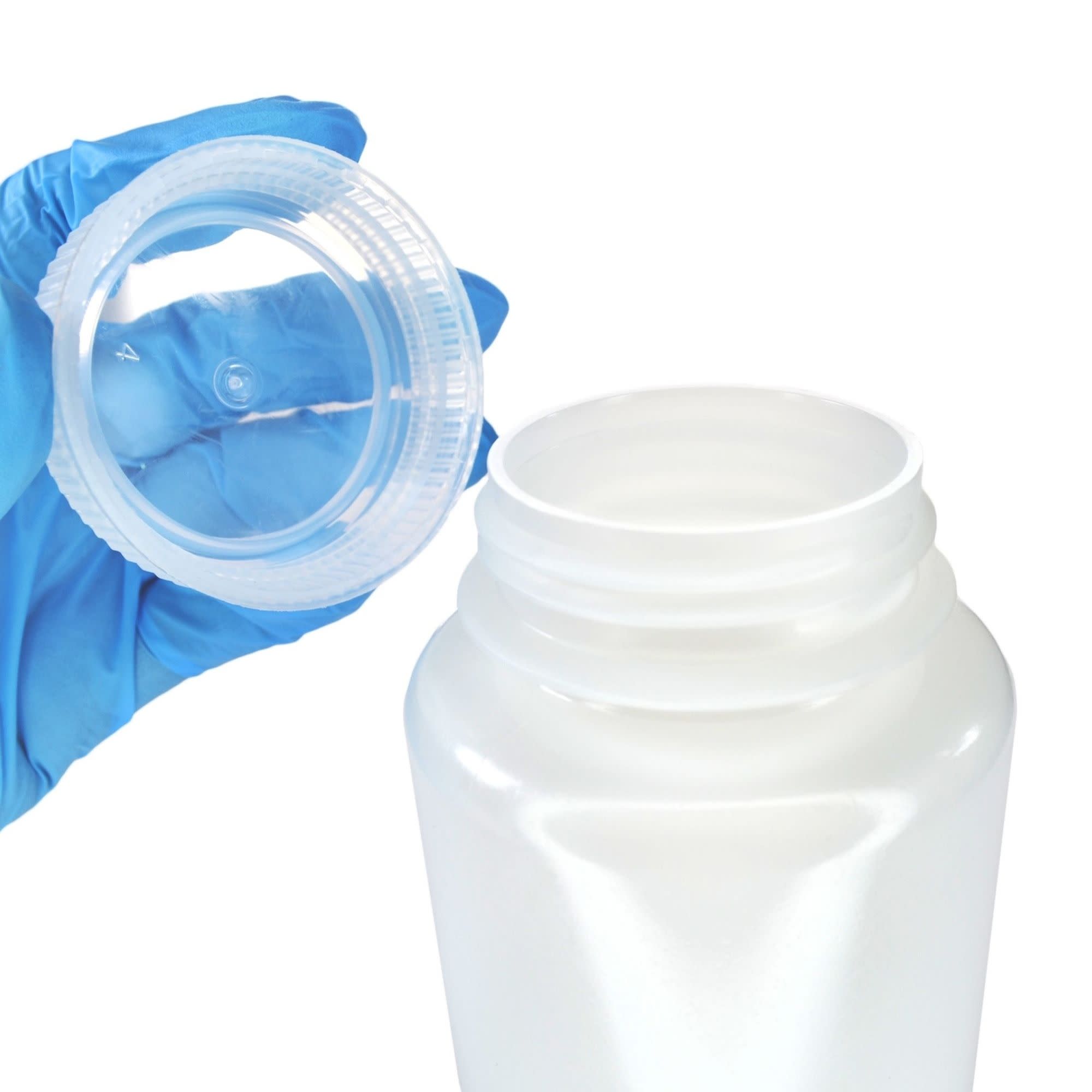 125-Bulk Pack Wide Mouth HDPE Reagent Bottles with PP Caps, 500mL, -100 to 120°C