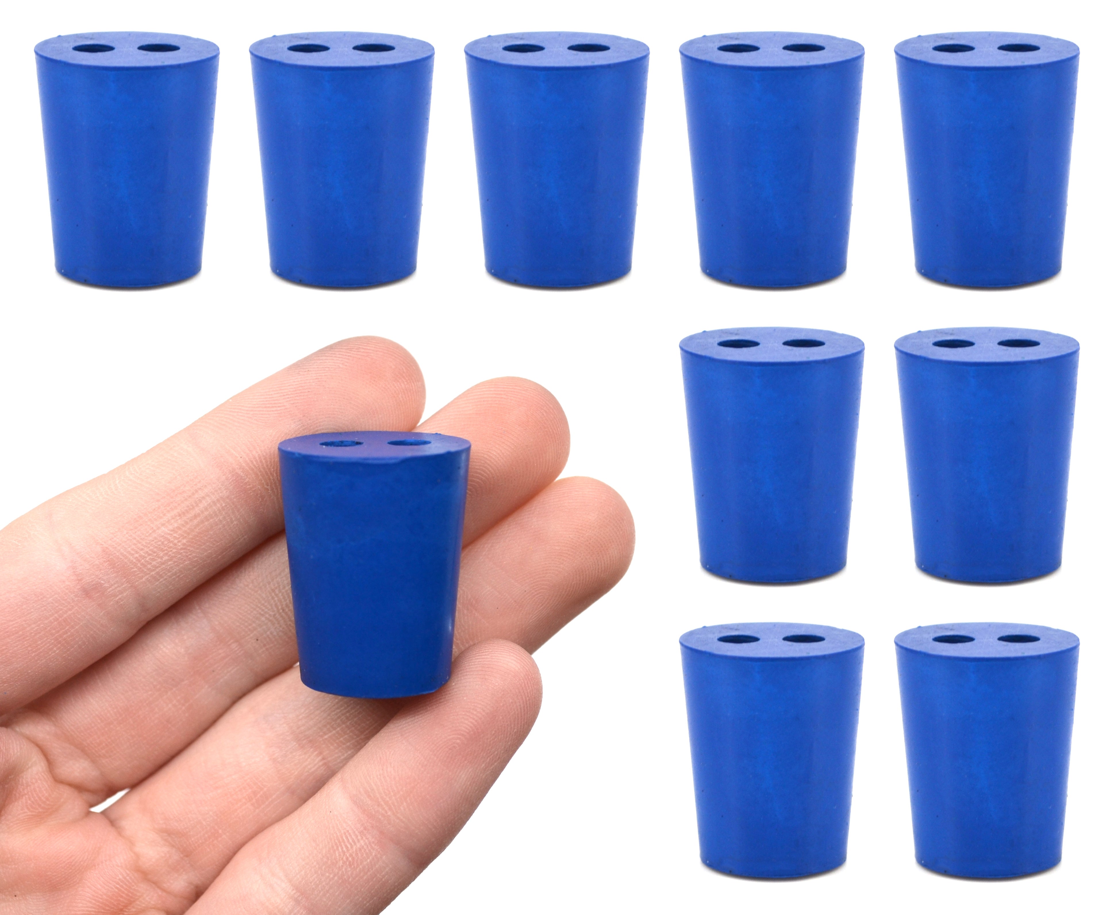 Neoprene Stopper with 2 Holes, 10-Pack