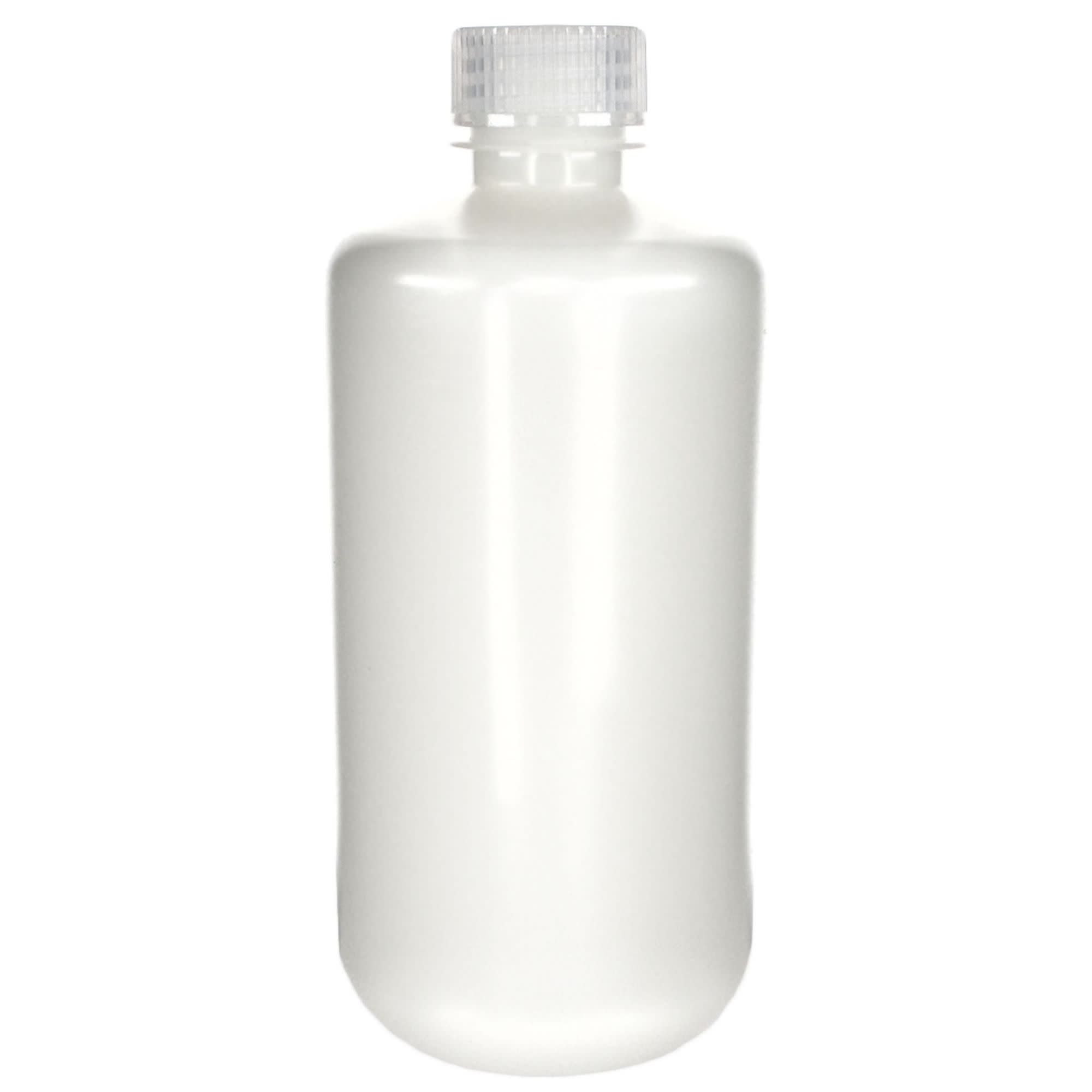 125-Bulk Pack Translucent Narrow Mouth HDPE Reagent Bottles with PP Caps, 500mL, -100 to 120°C