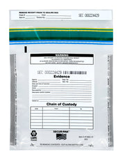Premium Tamper-Evident Evidence Bags, 9 x 12", 100-Pack