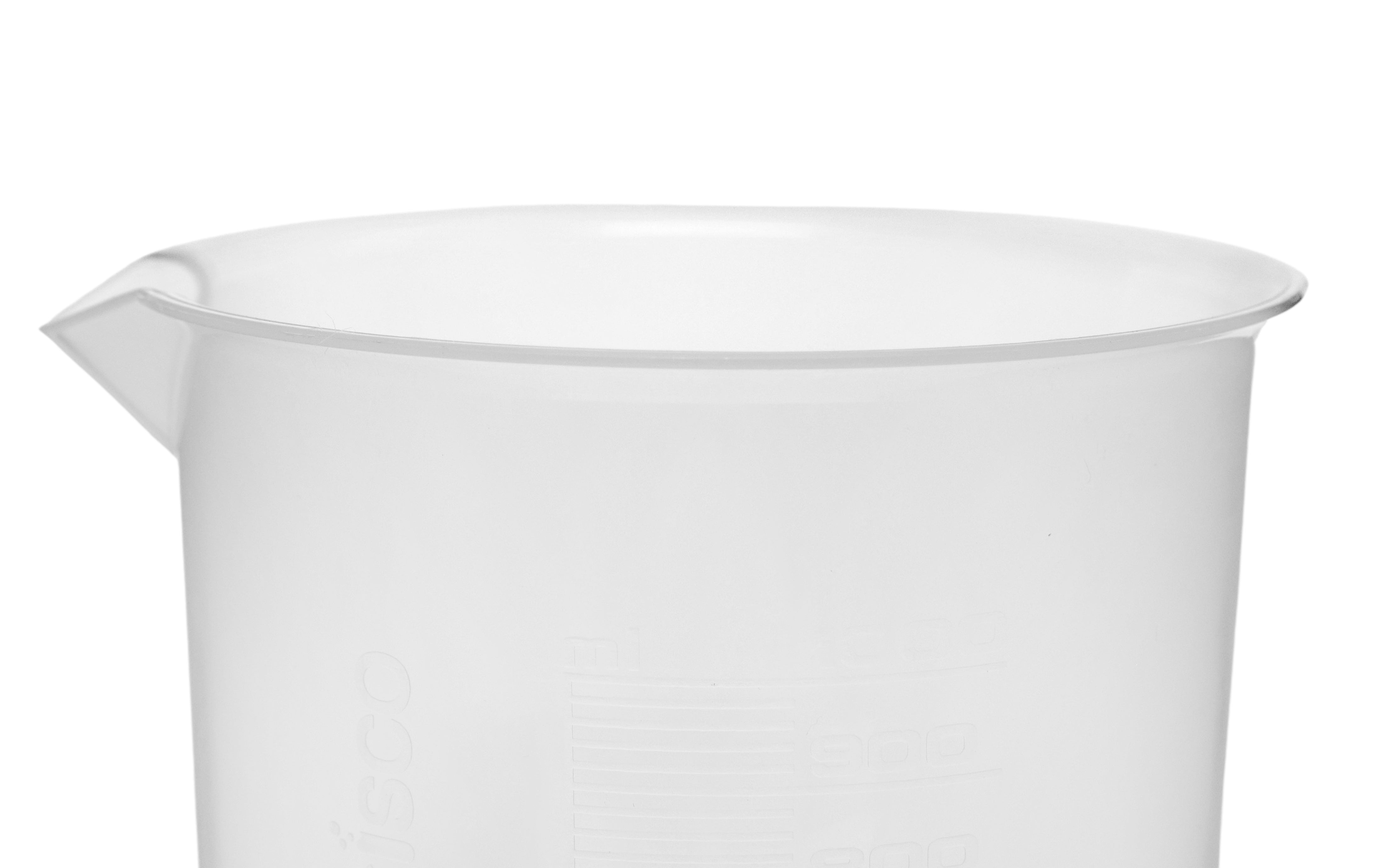 3-Pack Euro Design Polypropylene Beakers with Raised Graduations and Tapered Spout, 1000mL