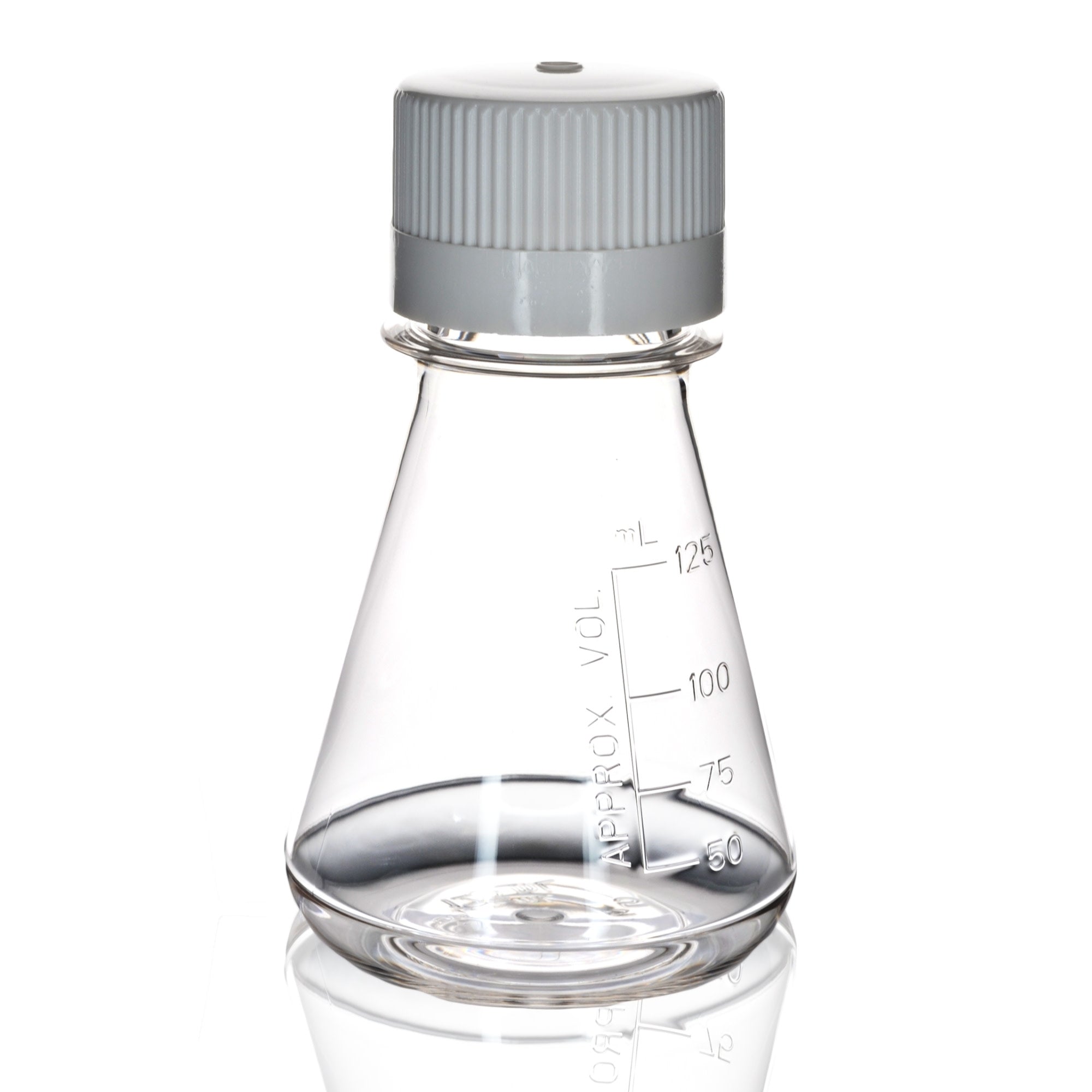 Sterile Flat Bottom PETG Erlenmeyer Flask, 125mL