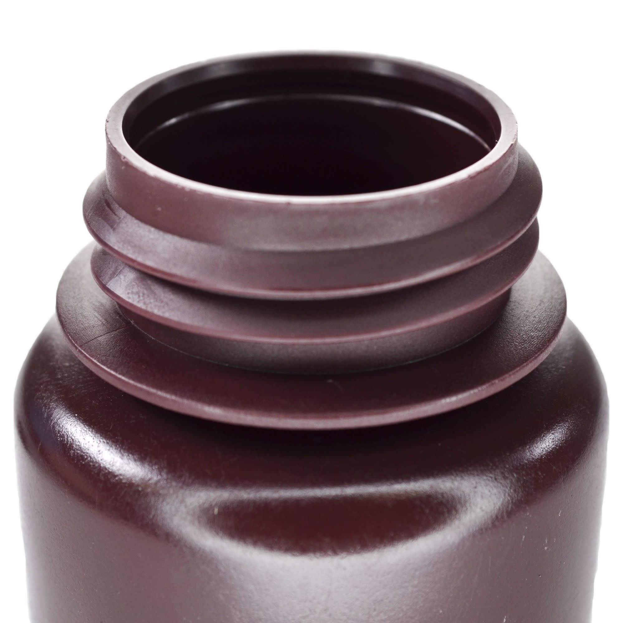 500-Bulk Pack Amber Wide Mouth HDPE Reagent Bottles with PP Caps and UV Shielding, 125mL, -100 to 120°C