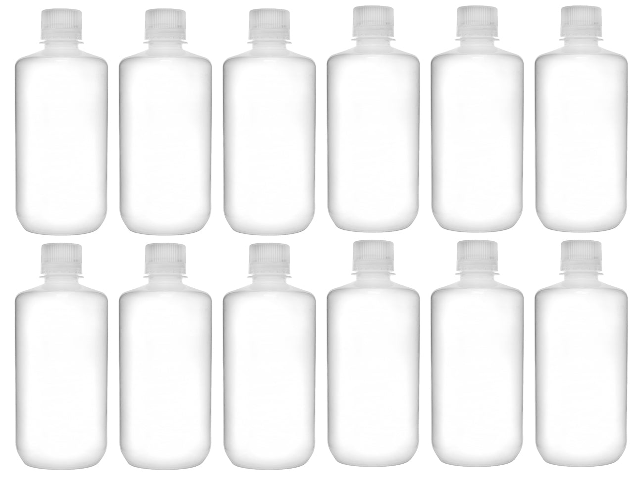 Translucent Narrow Mouth Polypropylene Reagent Bottle with Screw Cap, 12-Pack
